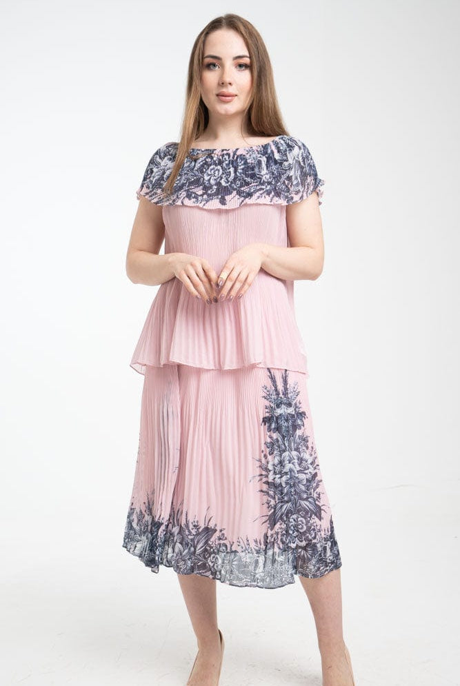 نتشي بلوزة اوف شولدر نسائية بليسية على الصدر والكم