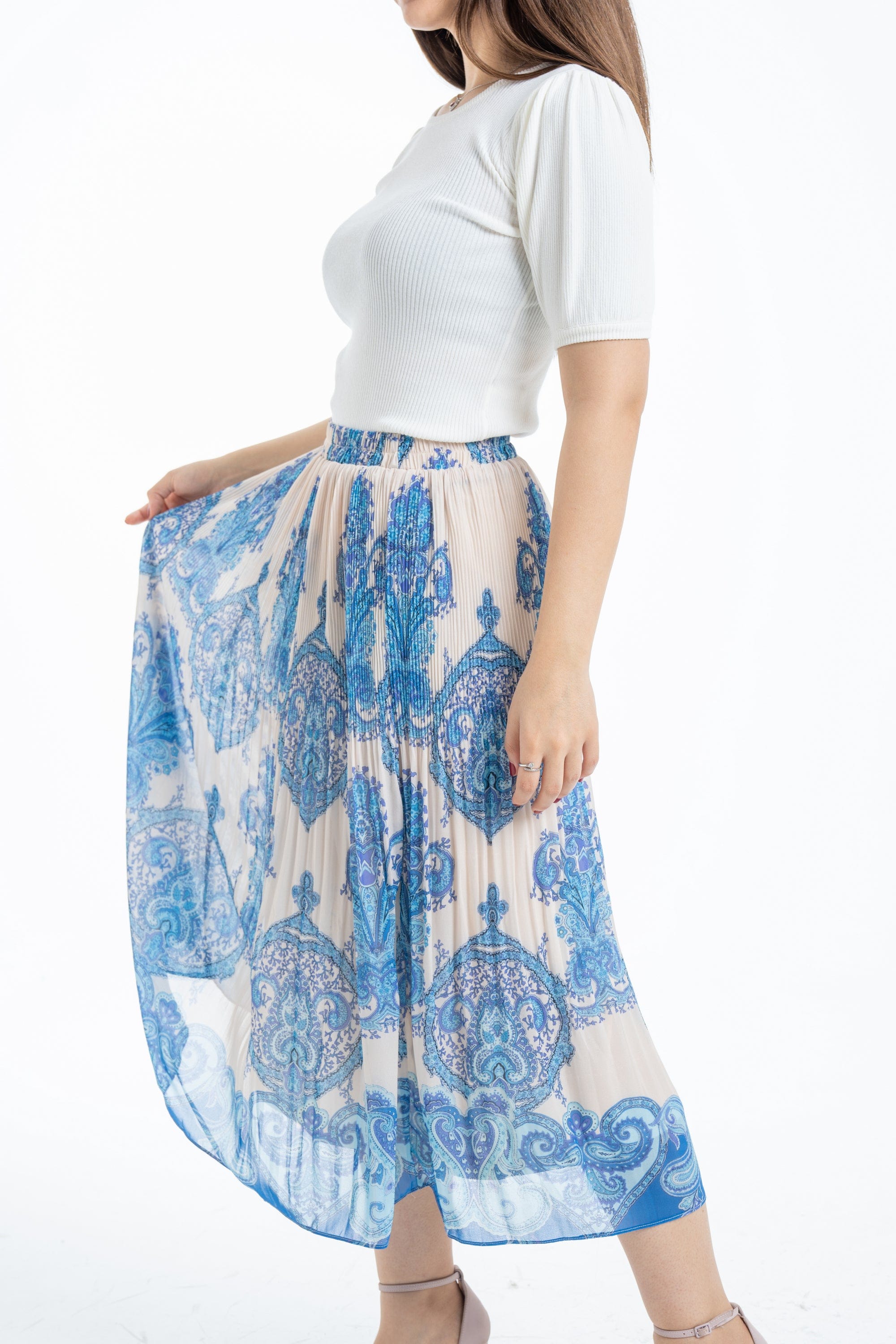 نتشي تنورة ميدي طبقتين مشجرة نسائية