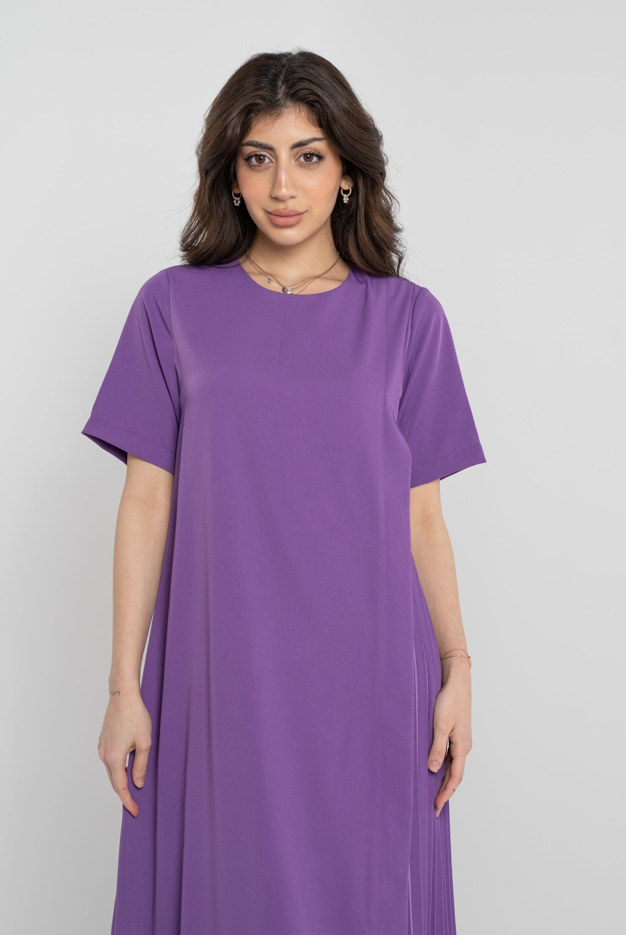 نتشي فستان طويل واسع سادة نسائي