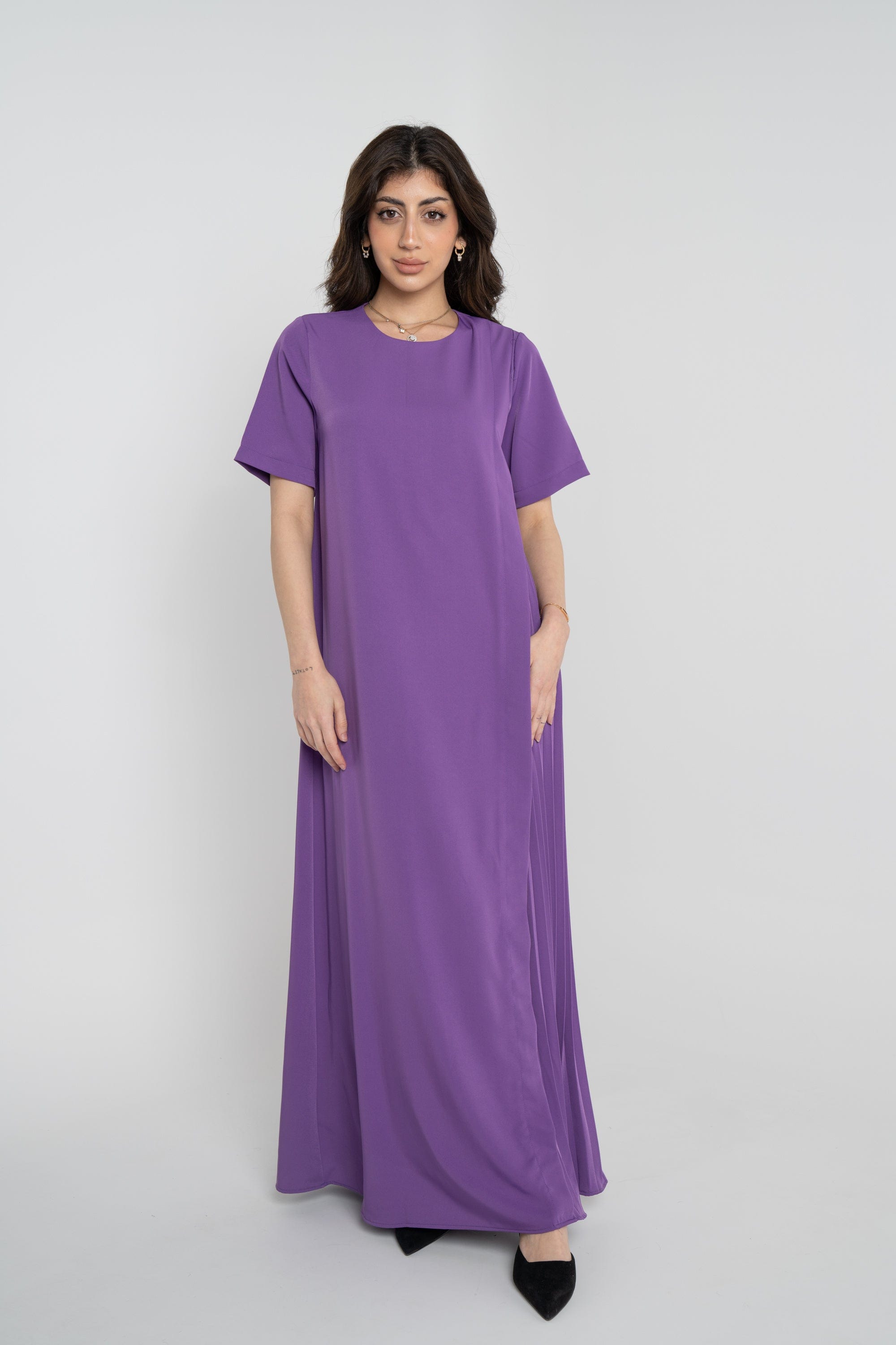 نتشي فستان طويل واسع سادة نسائي