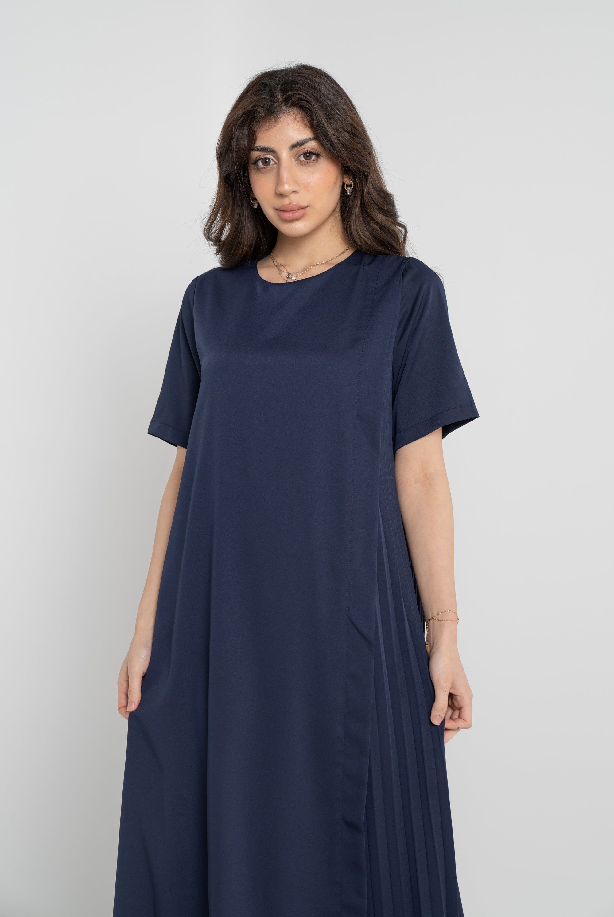 نتشي فستان طويل واسع سادة نسائي