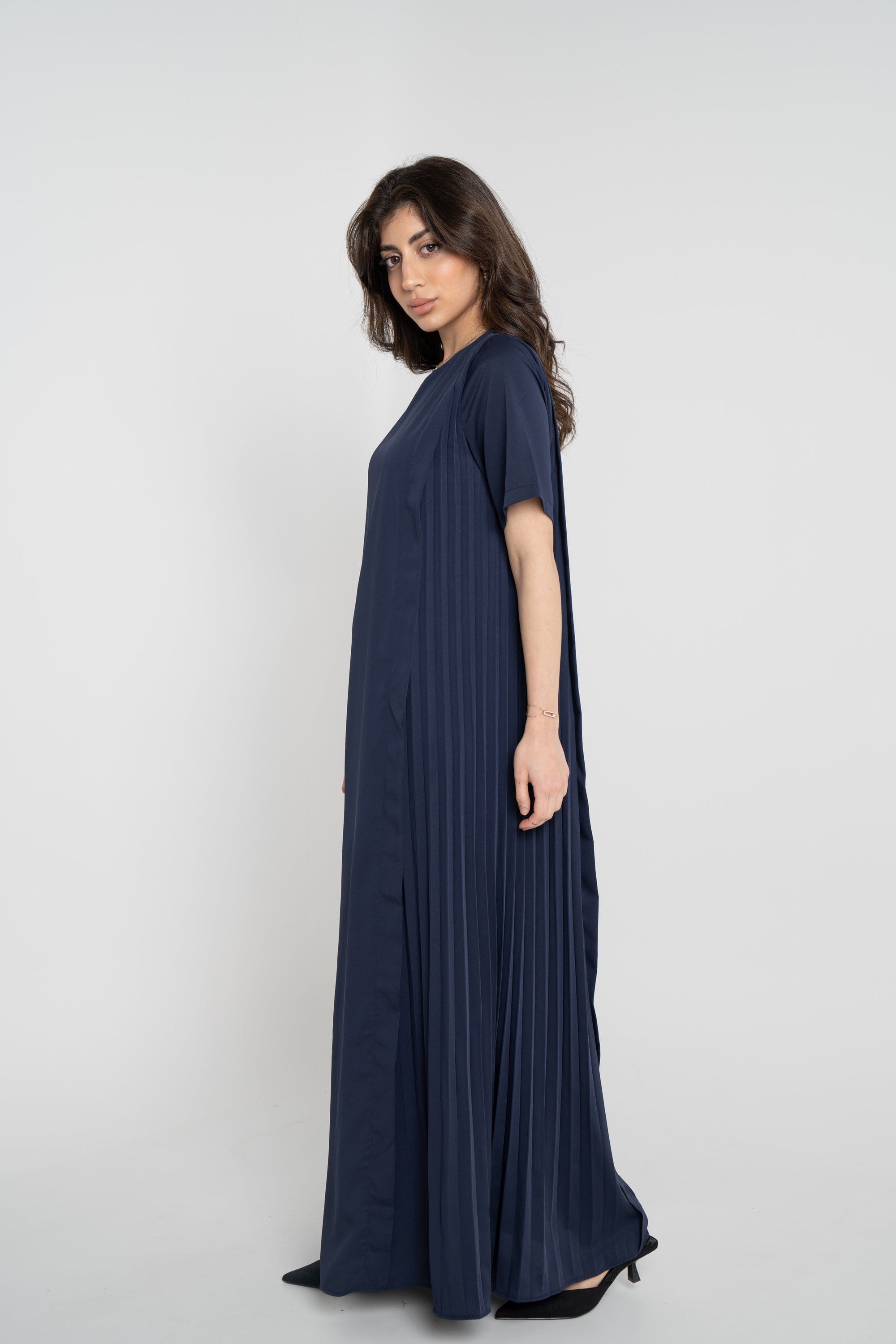 نتشي فستان طويل واسع سادة نسائي