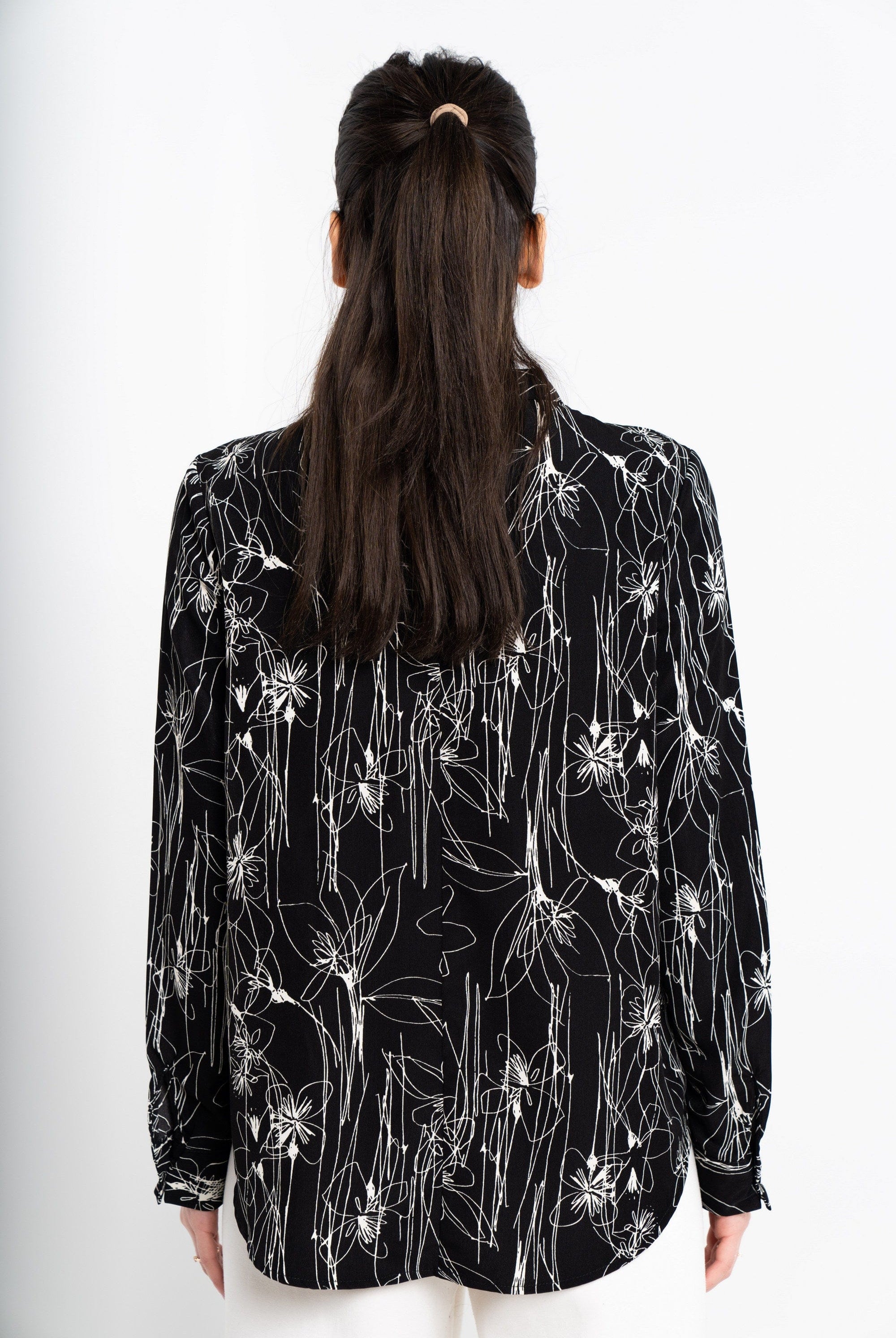 نتشي توب مشجر كم طويل نسائي