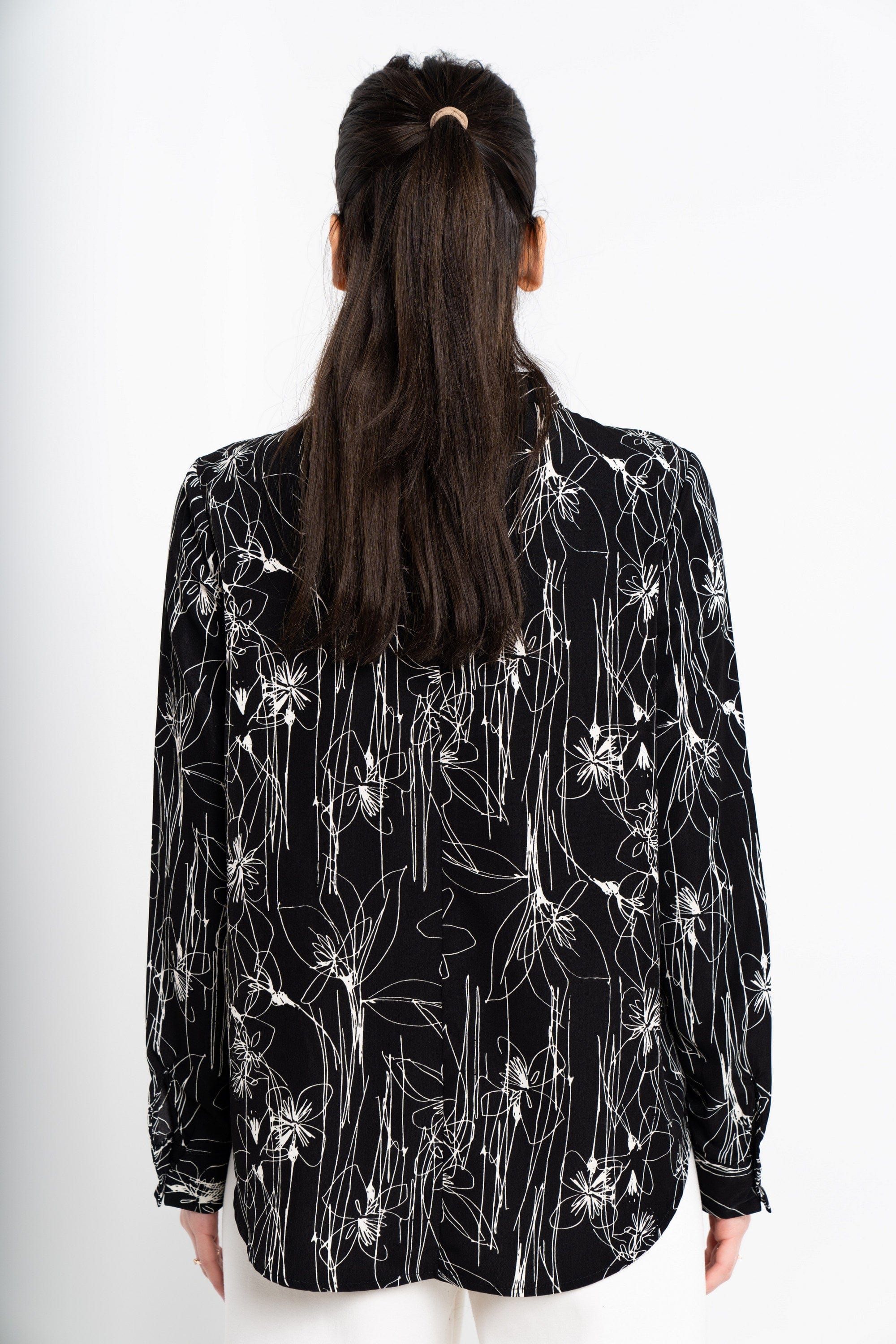 نتشي توب مشجر كم طويل نسائي