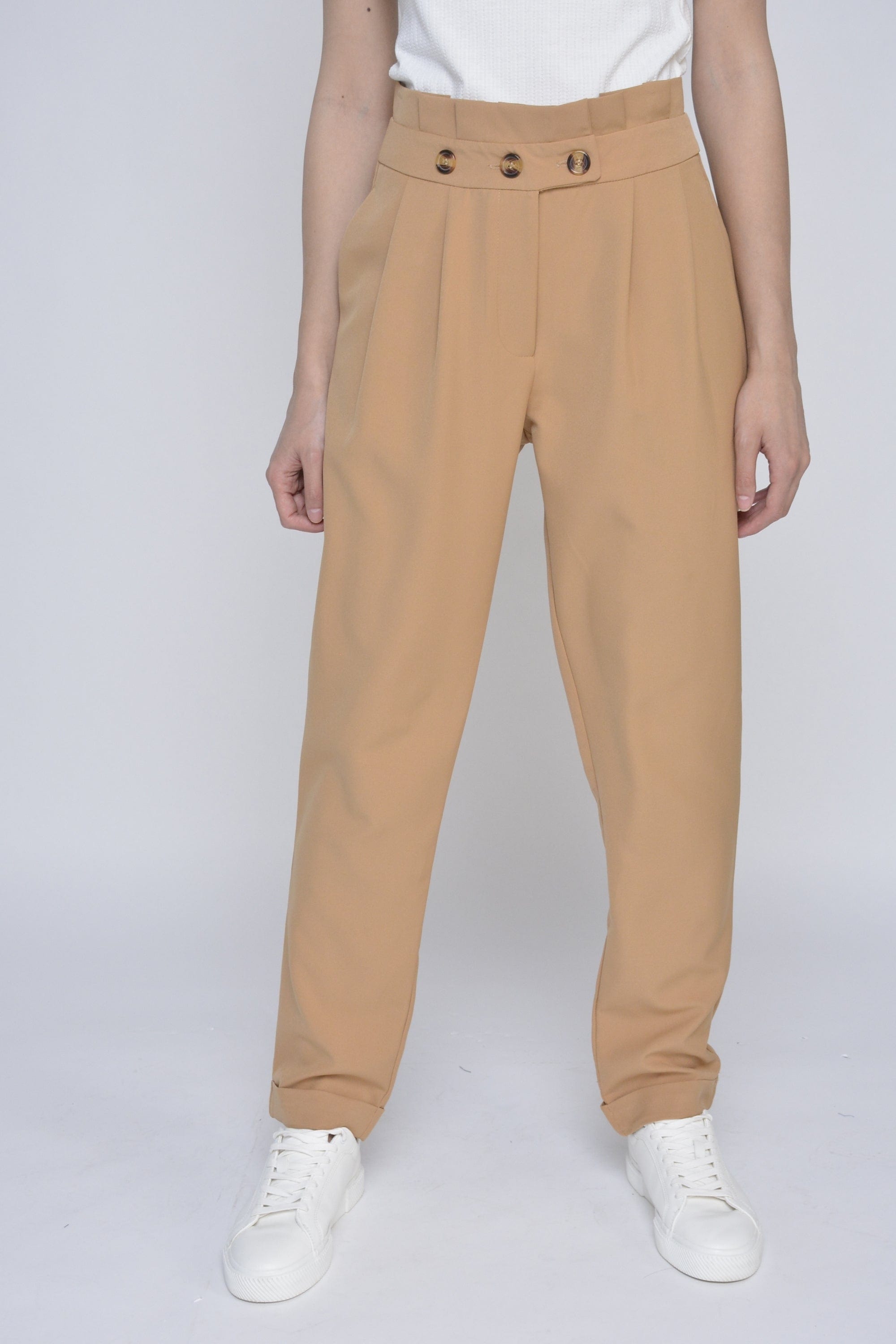 نتشي بنطال رسمي خصر عال قماش نسائي