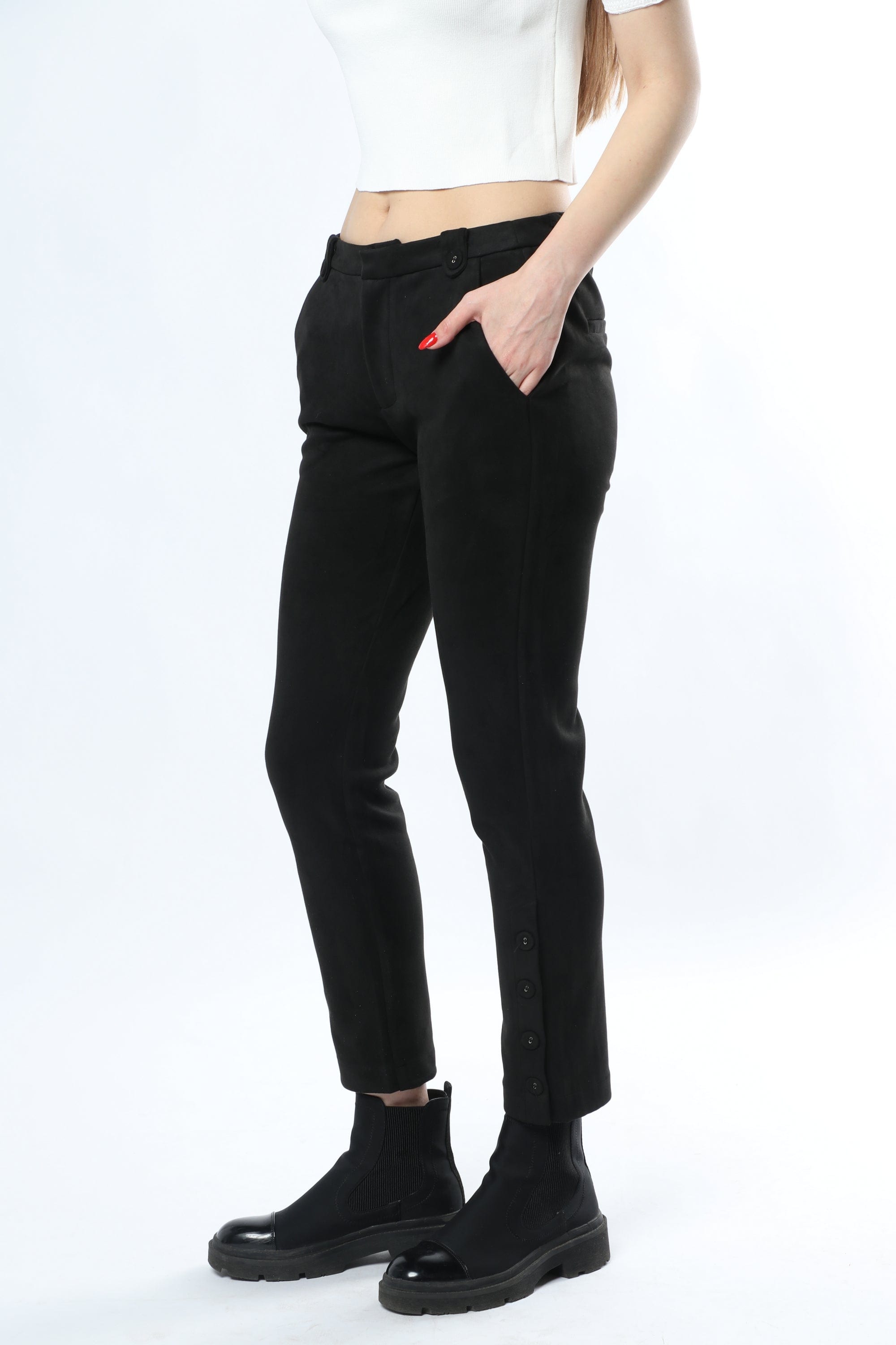 نتشي بنطلون بأزرار من أسفل طويل نسائي