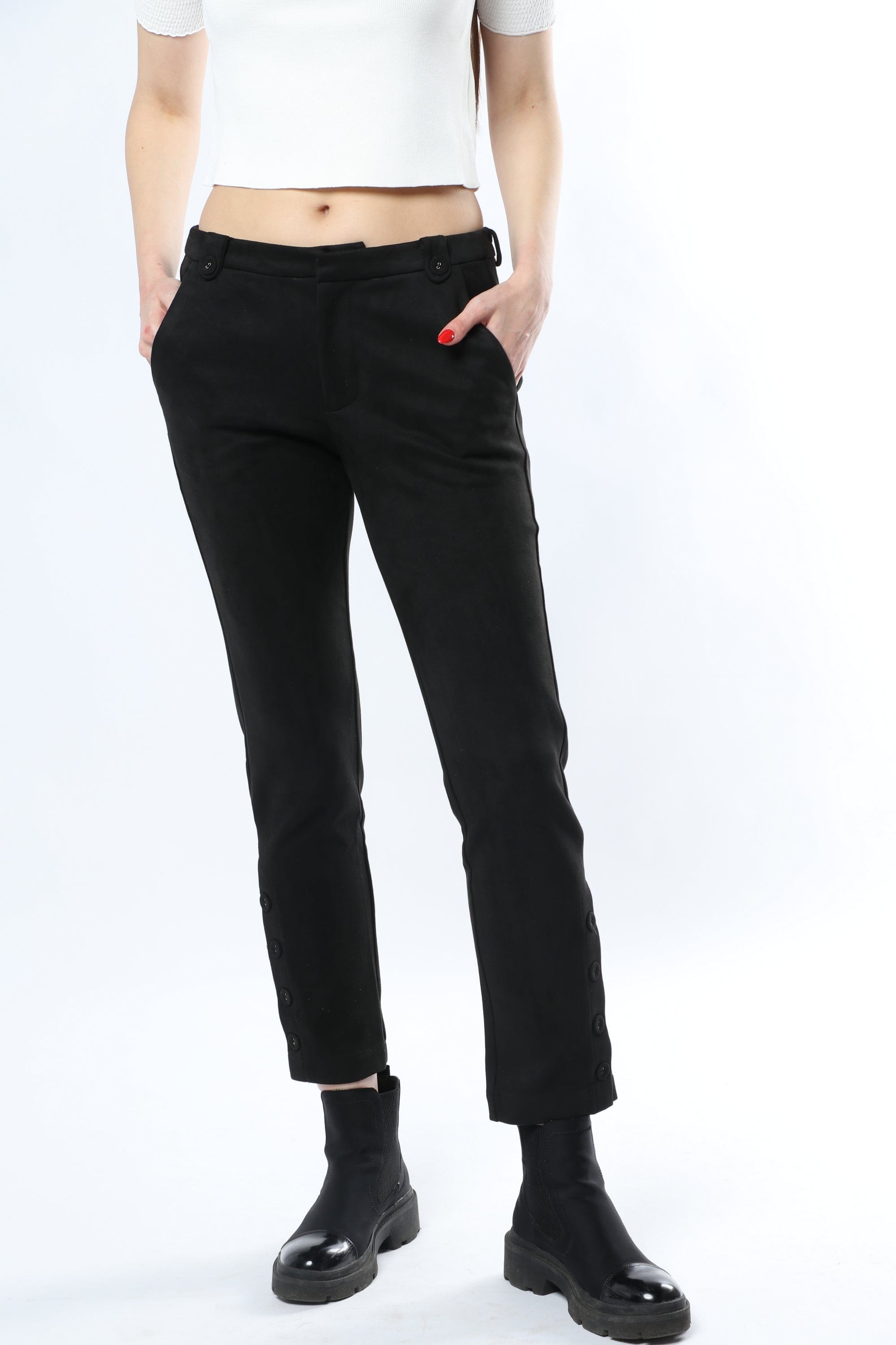 نتشي بنطلون بأزرار من أسفل طويل نسائي