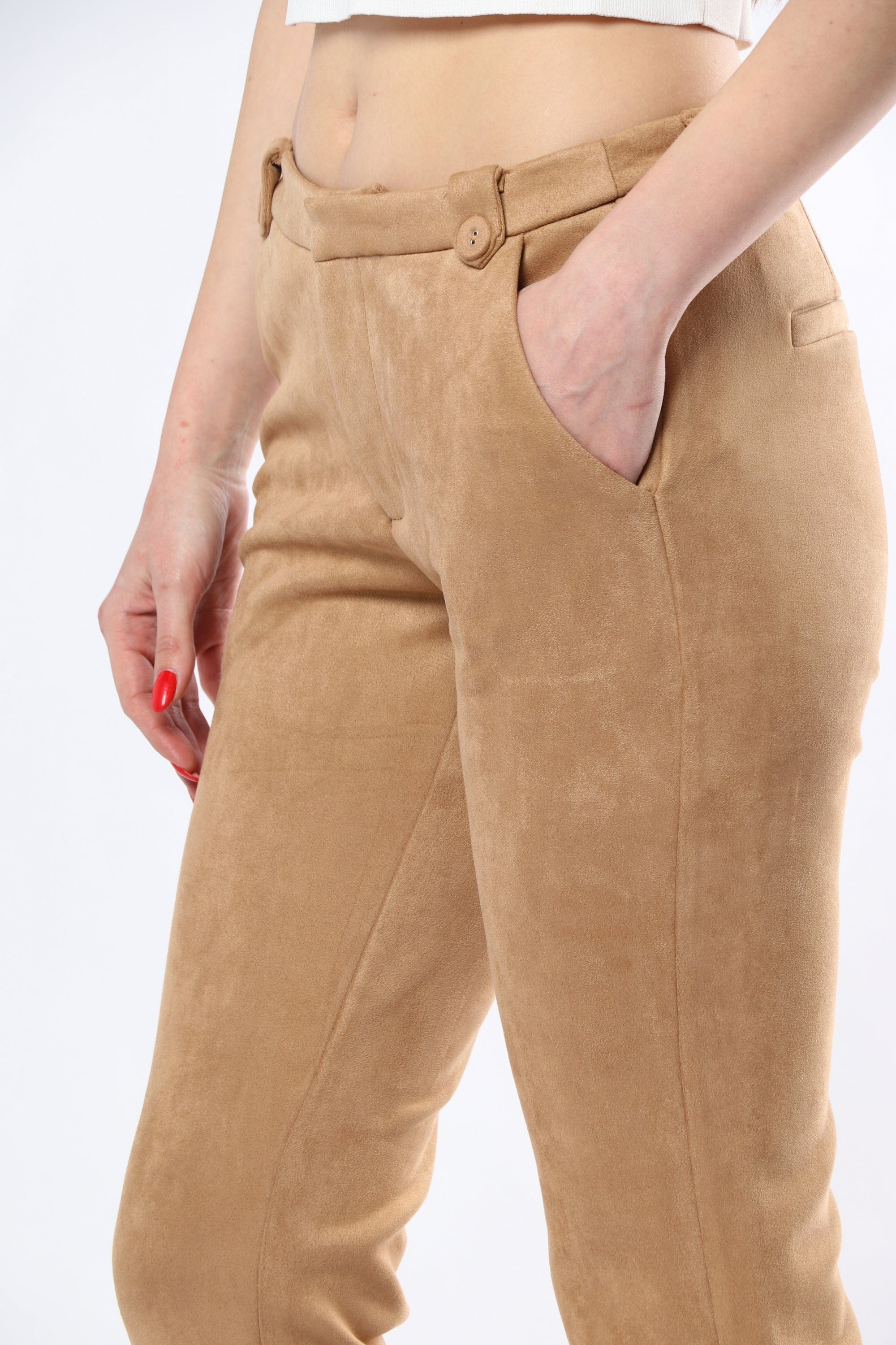 نتشي بنطلون بأزرار من أسفل طويل نسائي