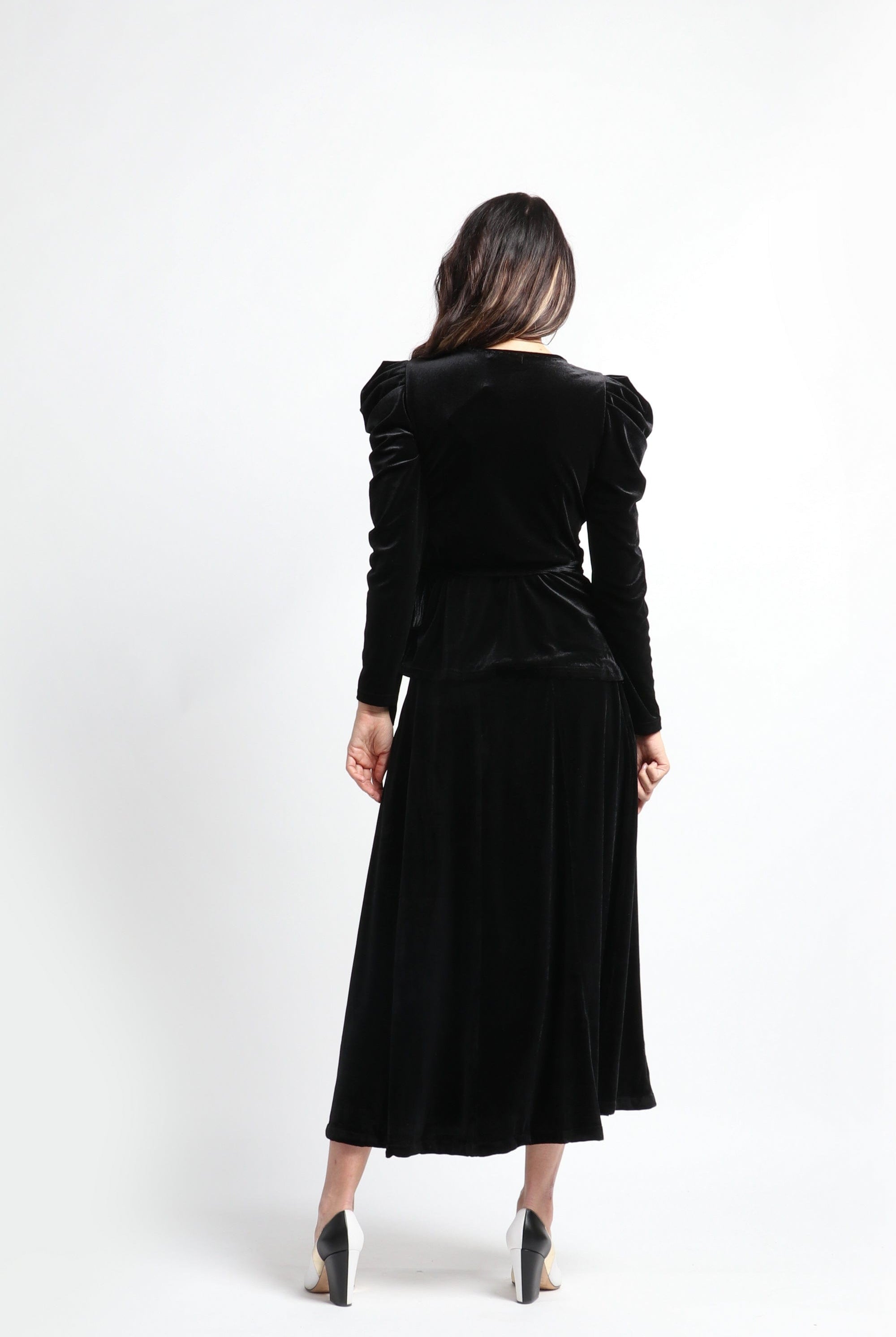 نتشي تنورة ماكسي سادة واسعة نسائي