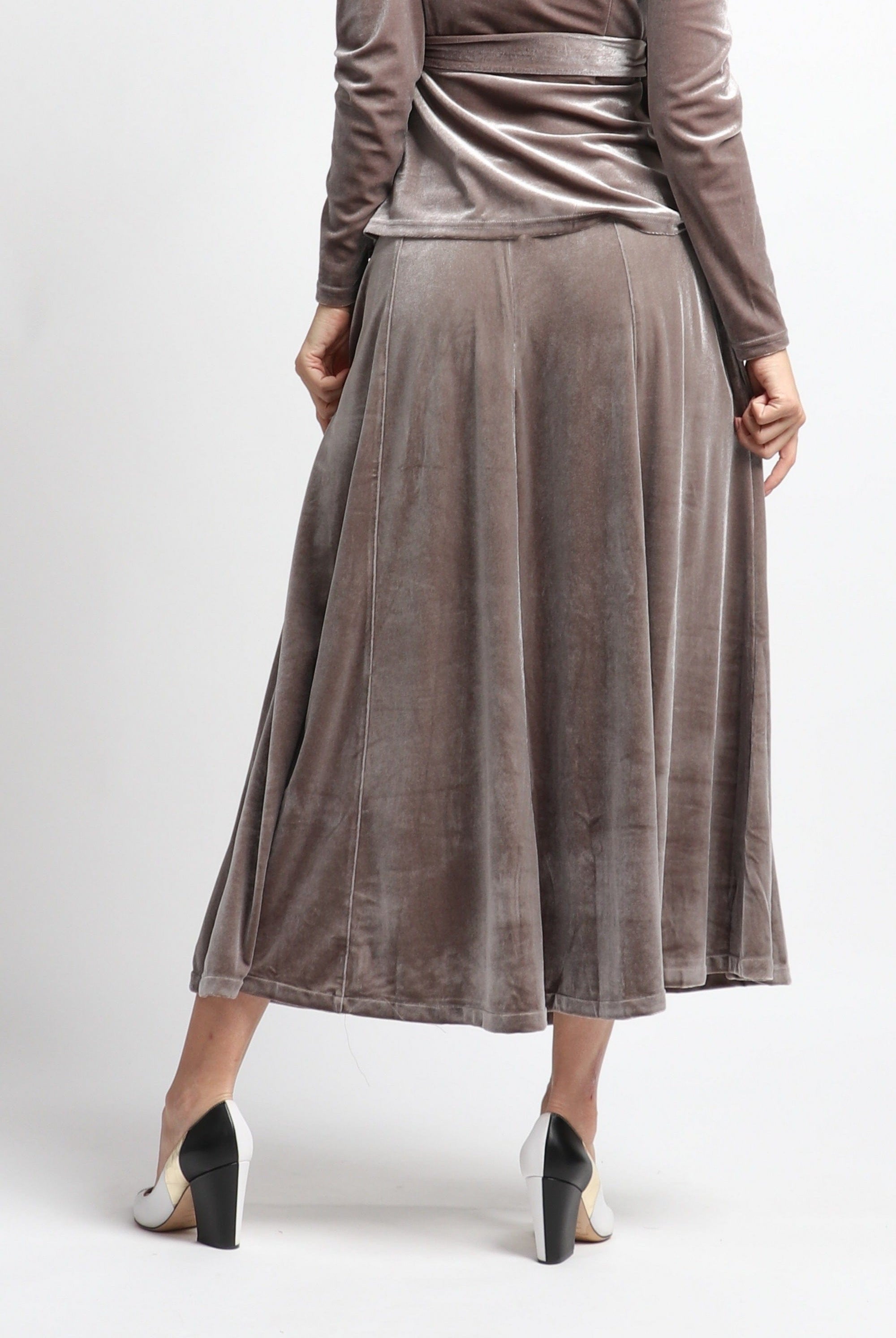 نتشي تنورة ماكسي سادة واسعة نسائي