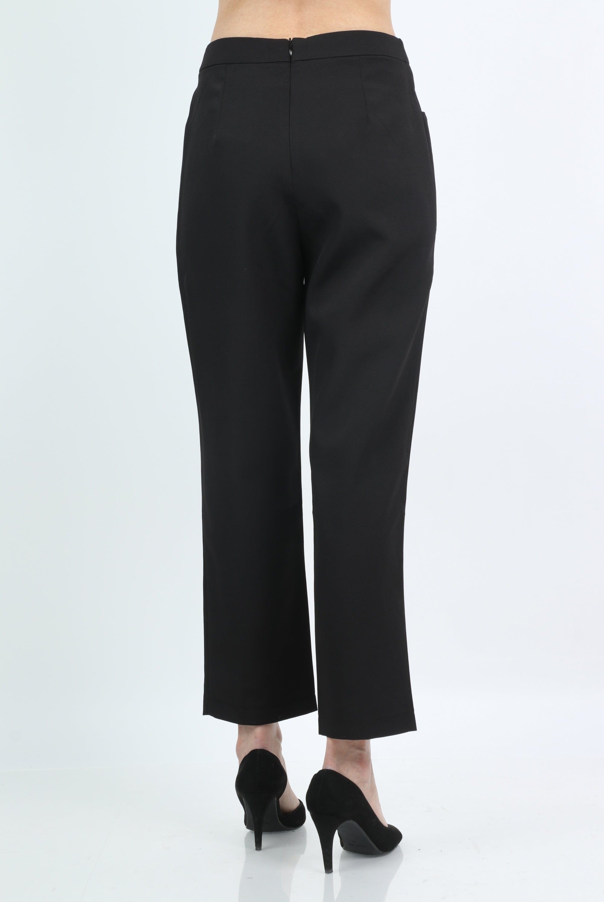 نتشي بنطلون كلاسيك خصر مرتفع بزراير واسع طويل نسائي