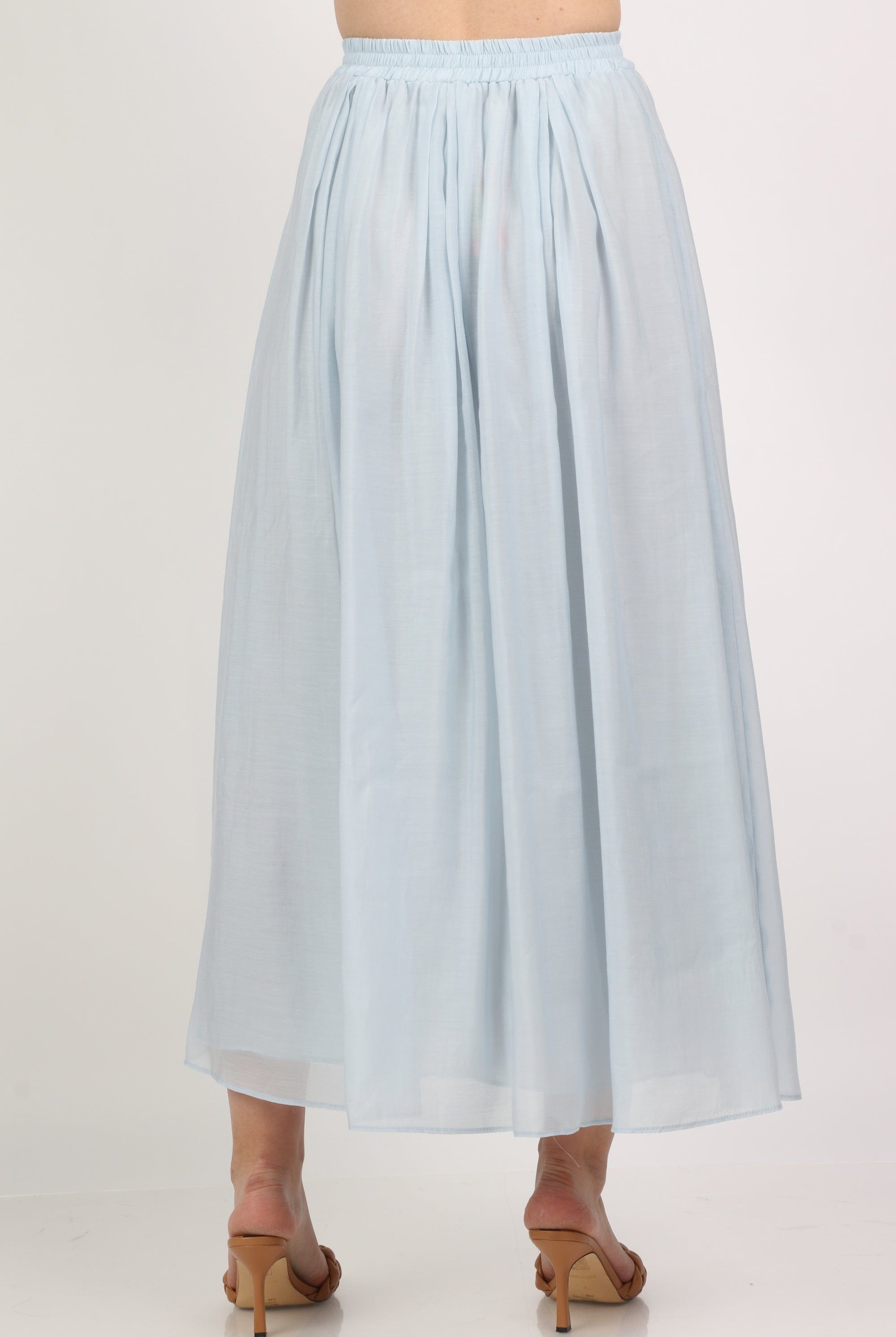 نتشي تنورة كلوش هاي ويست خصر مطاط نسائية