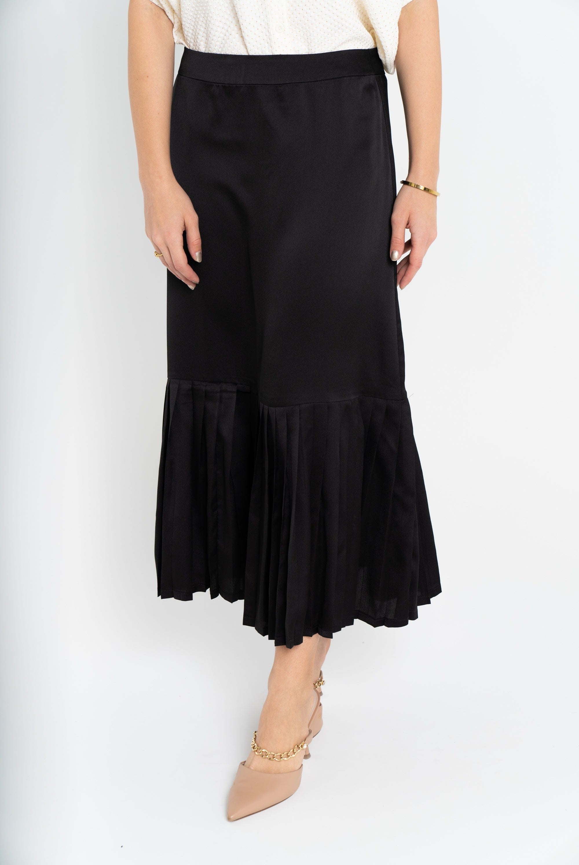 نتشي تنورة ميدي نصف بليسيه من أسفل نسائي