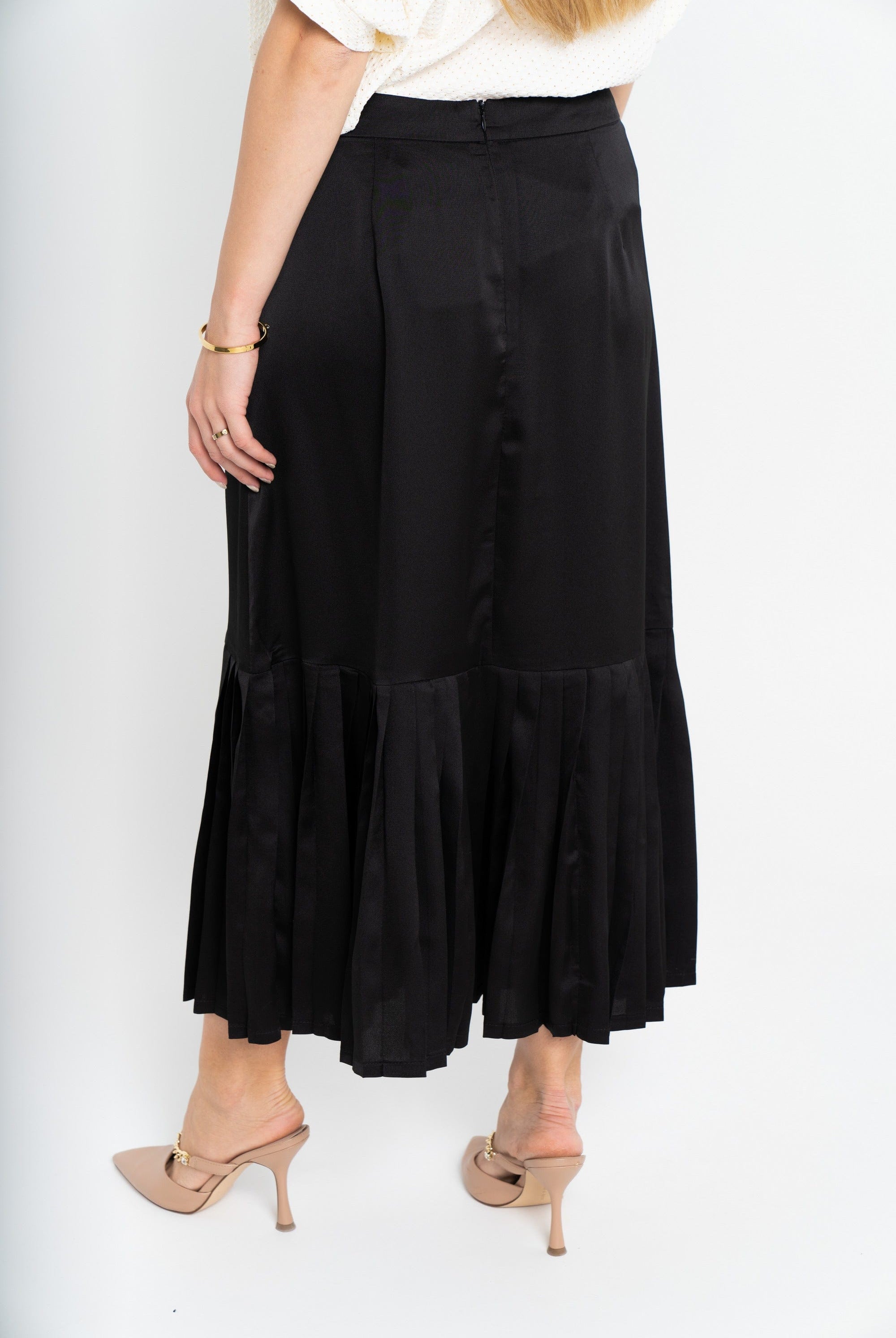 نتشي تنورة ميدي نصف بليسيه من أسفل نسائي