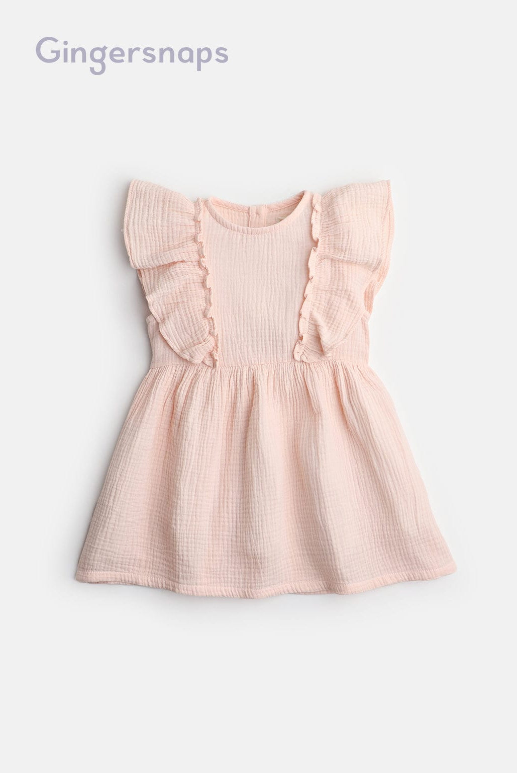 جينجرسنابس فستان سادة كرانيش على الكتف بناتي وردي