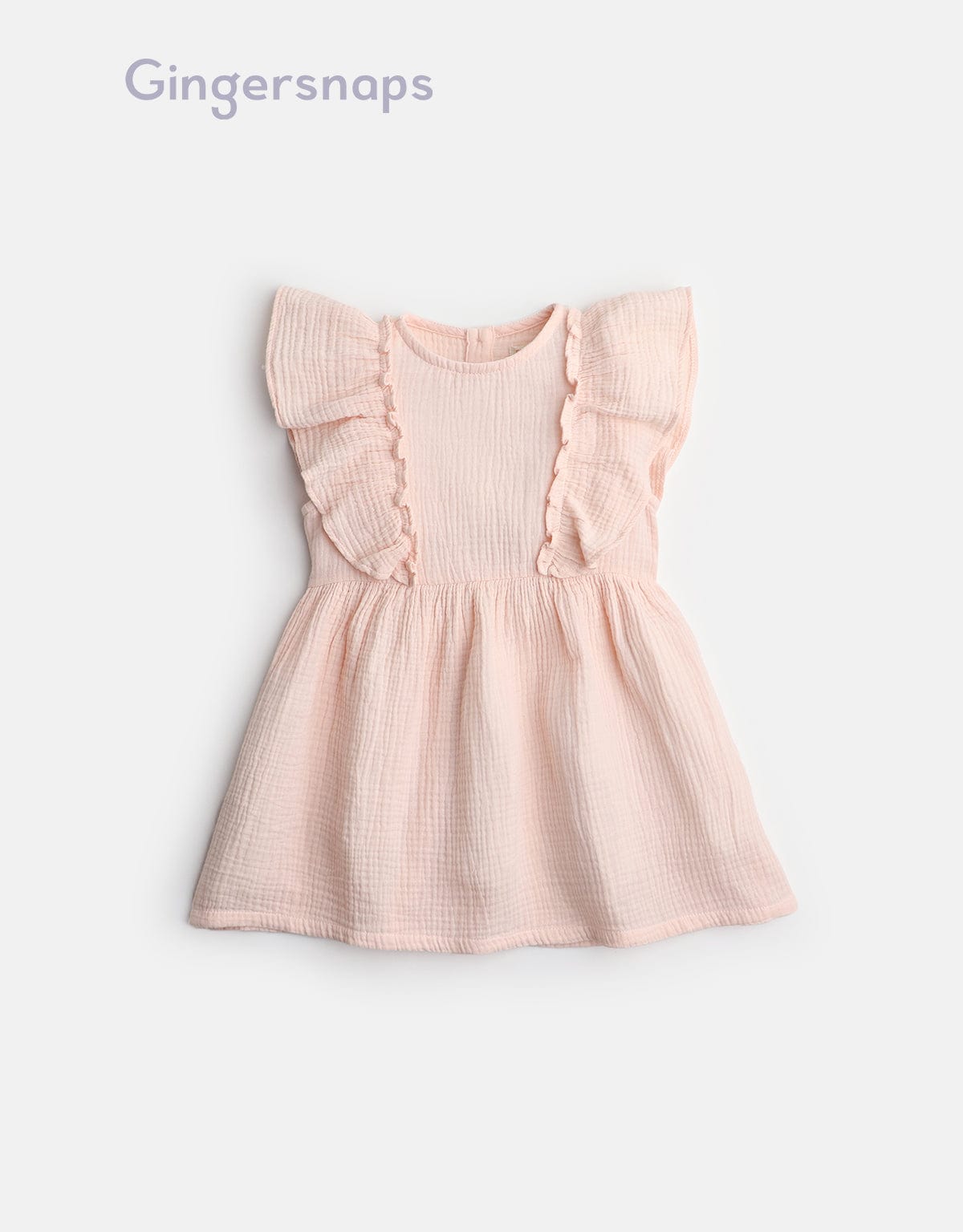 جينجرسنابس فستان سادة كرانيش على الكتف بناتي وردي