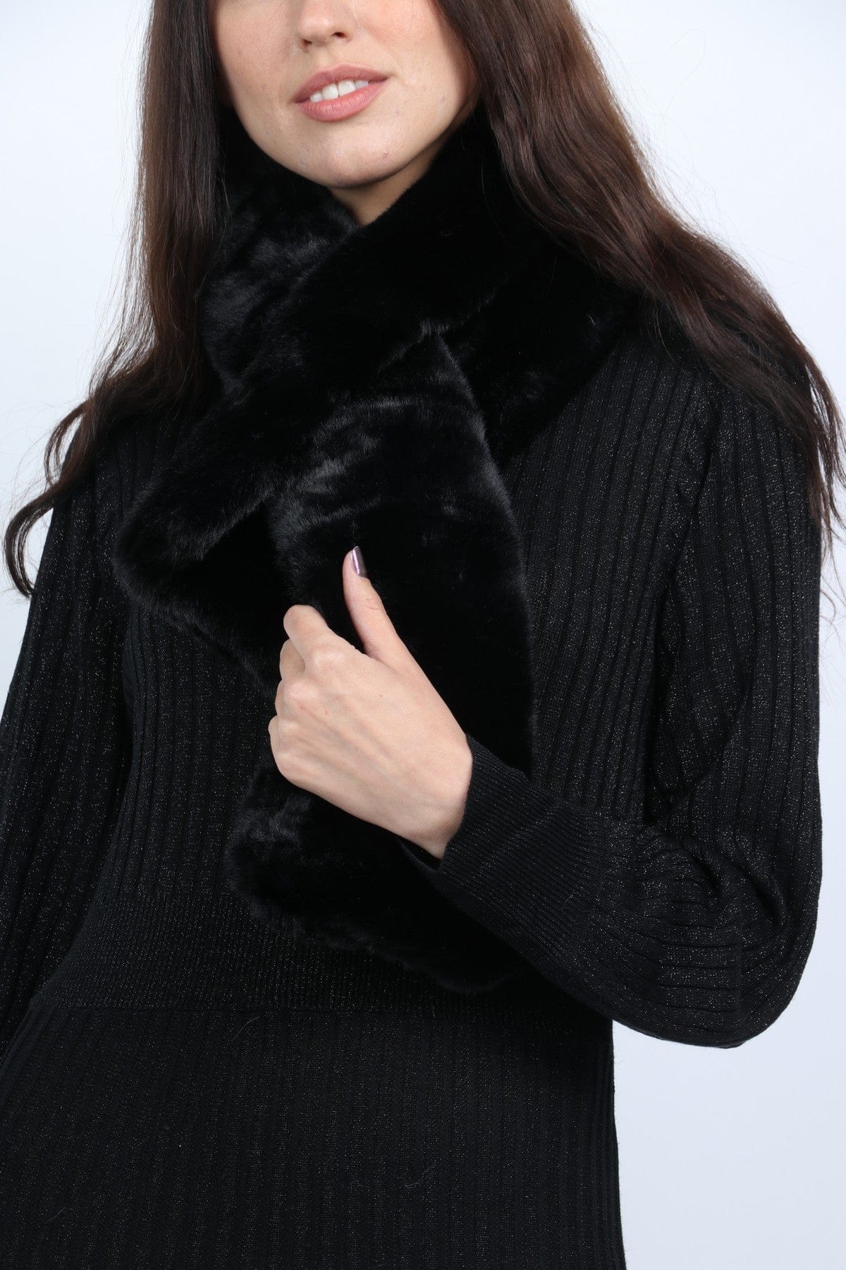 ميكا وشاح صغير فرو نسائي