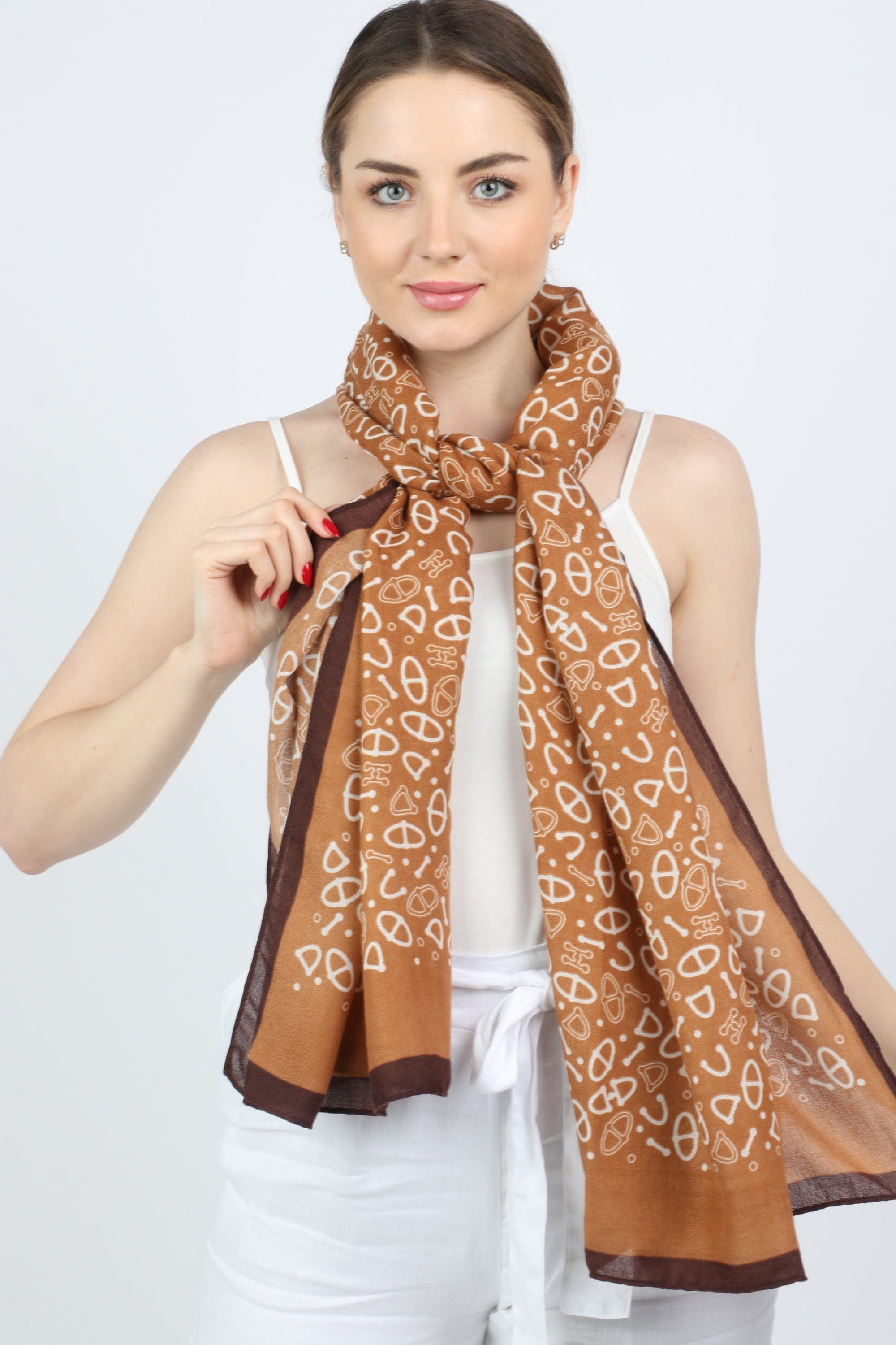 ميكا سكارف صغير منقوش نسائي