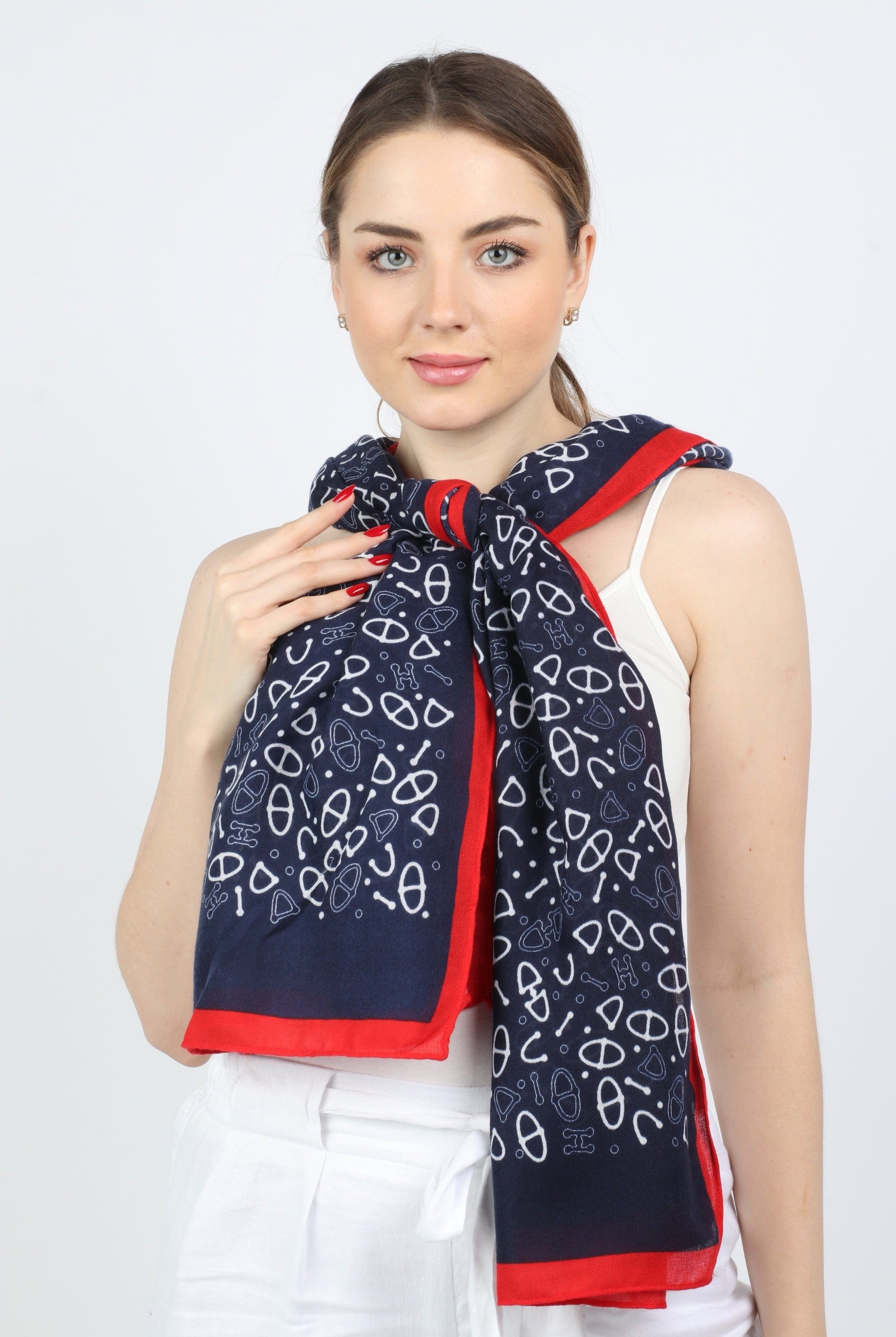 ميكا سكارف صغير منقوش نسائي