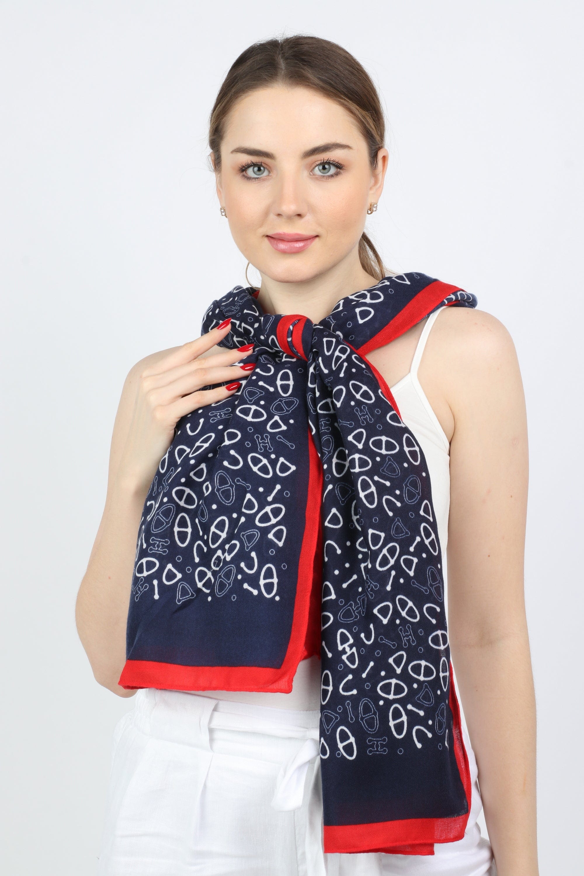 ميكا سكارف صغير منقوش نسائي