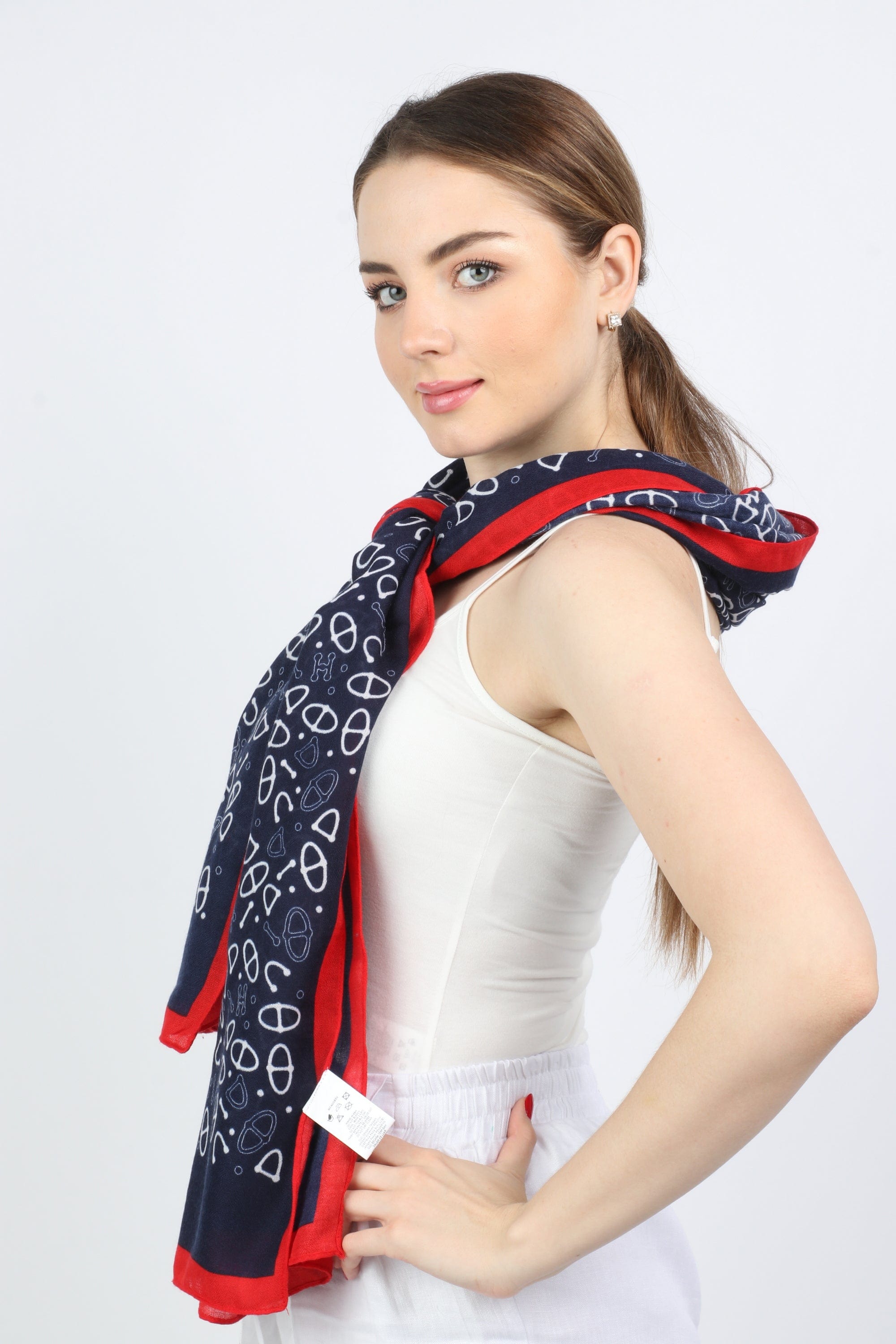 ميكا سكارف صغير منقوش نسائي