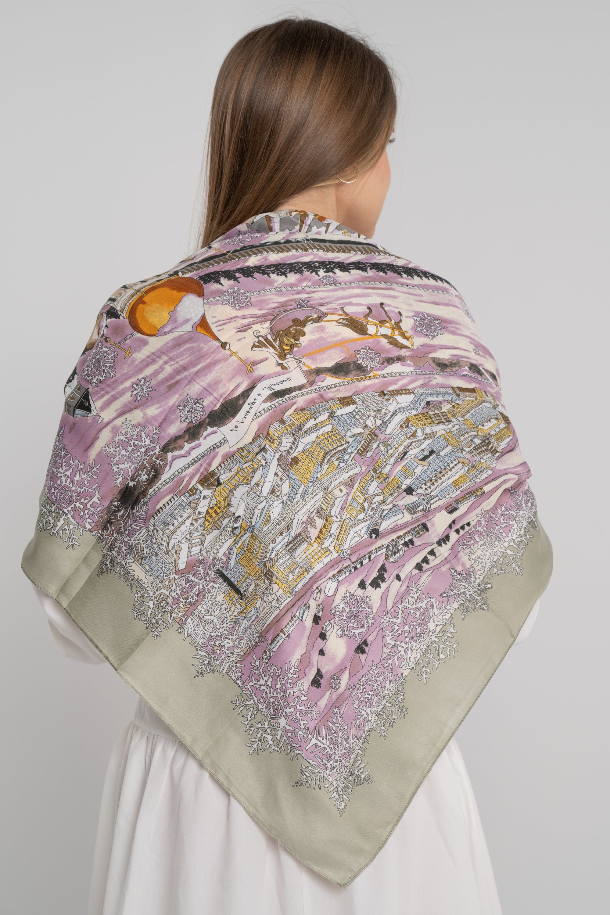 ميكا شال مشجر نسائي انيق برتقالي