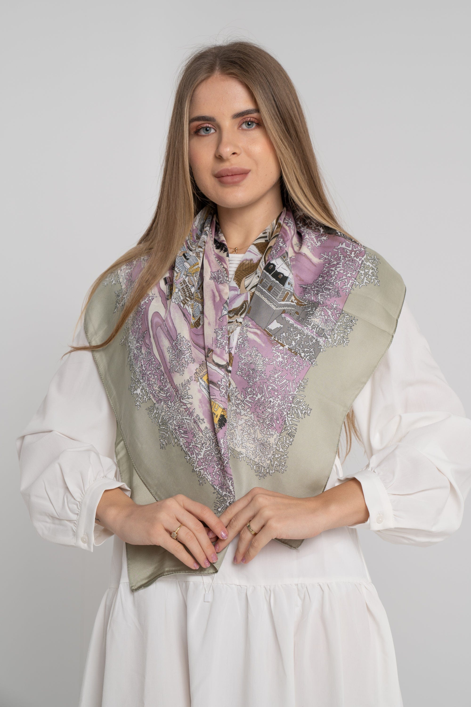 ميكا شال مشجر نسائي انيق برتقالي