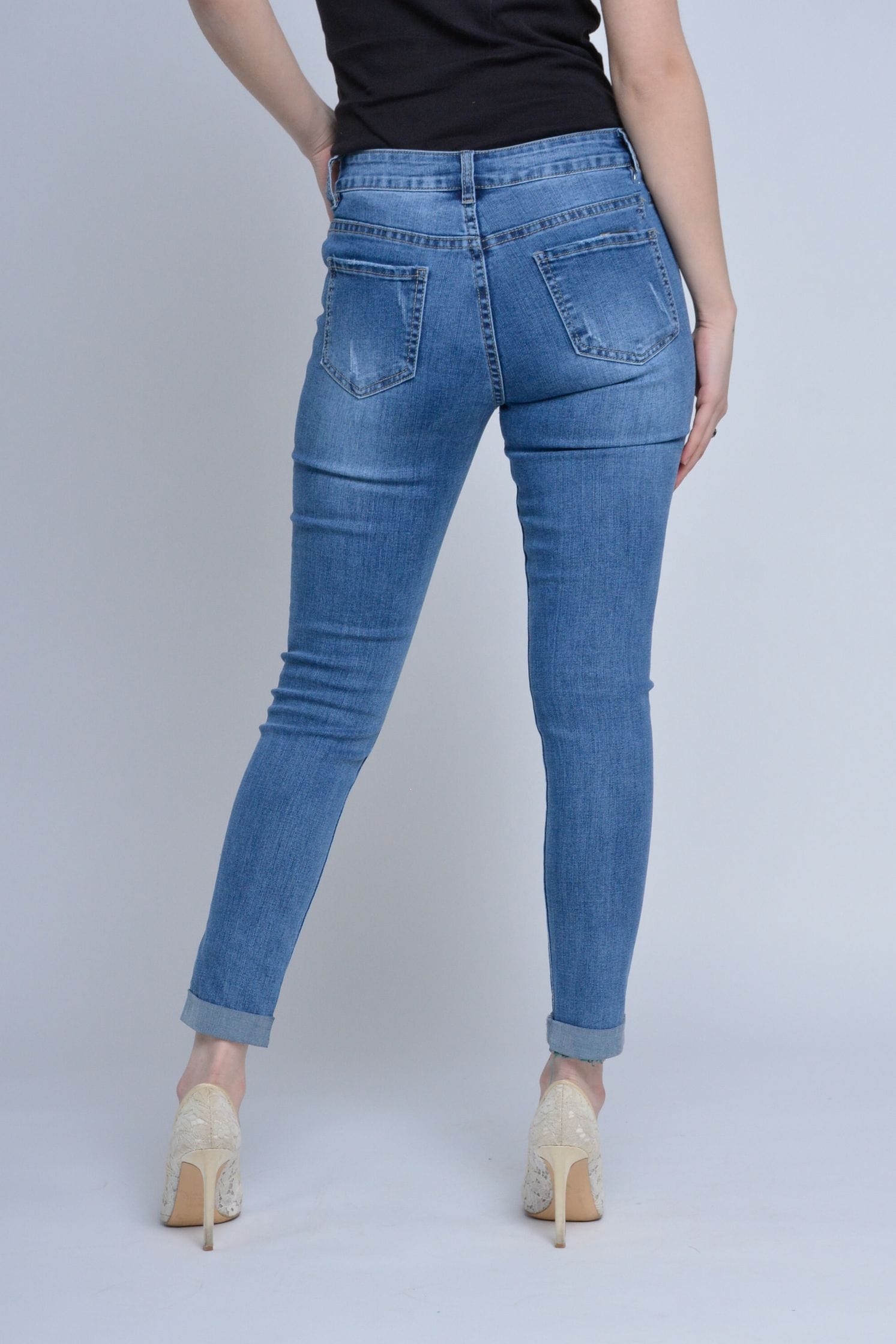 ميكا بنطلون سكيني نسائي بطبعة علي الفخذ