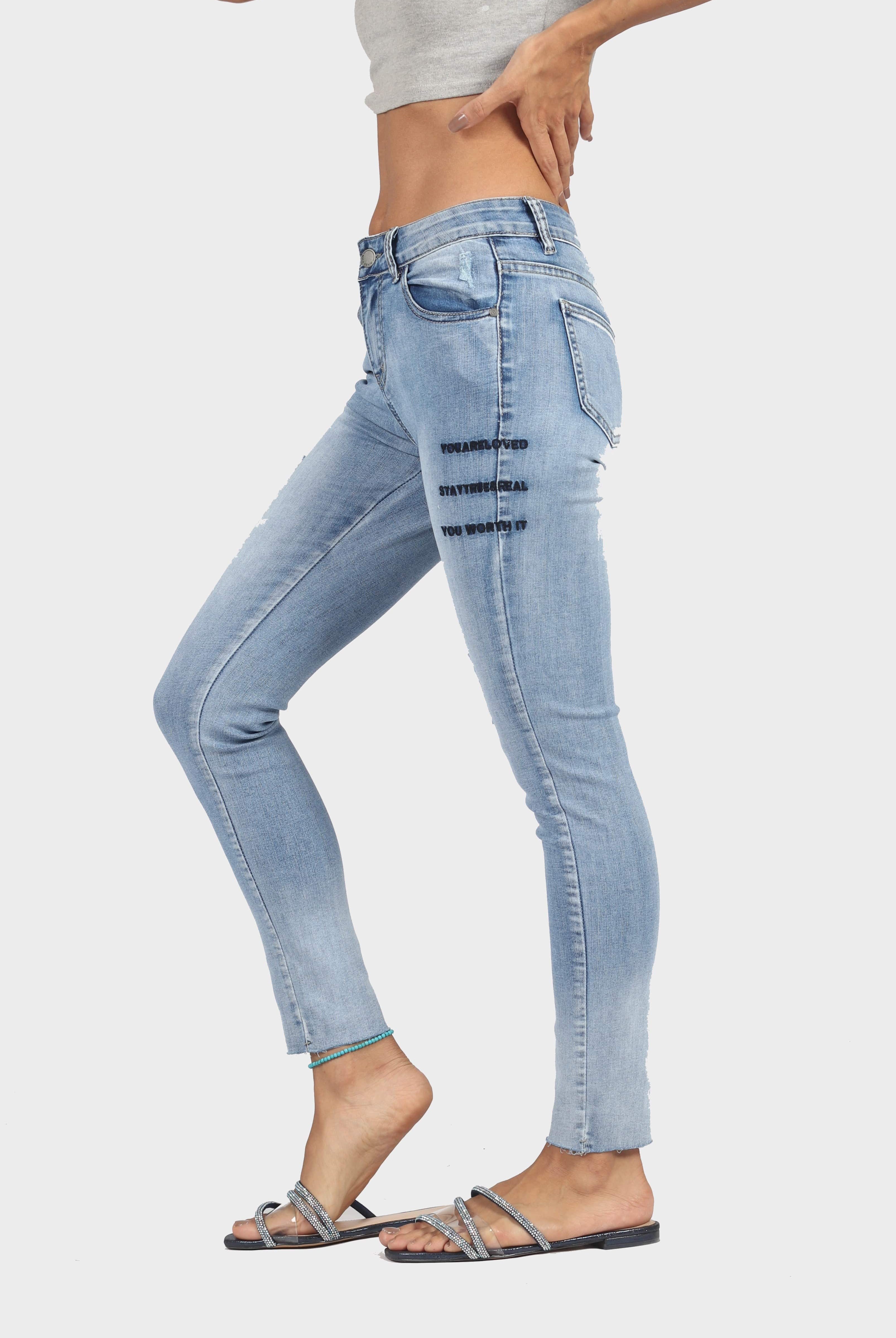 ميكا بنطلون جينز هاي ويست طويل نسائي