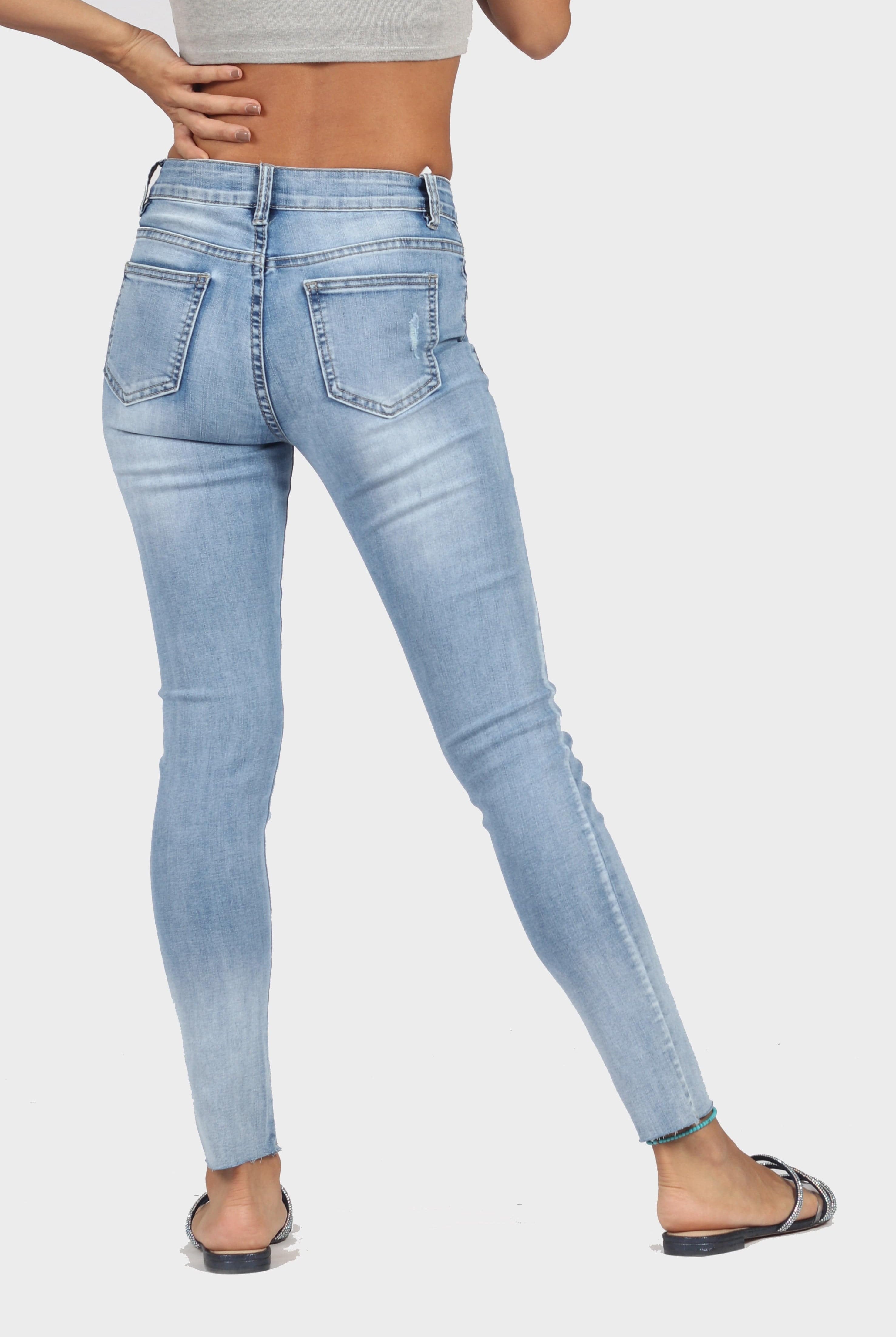 ميكا بنطلون جينز هاي ويست طويل نسائي