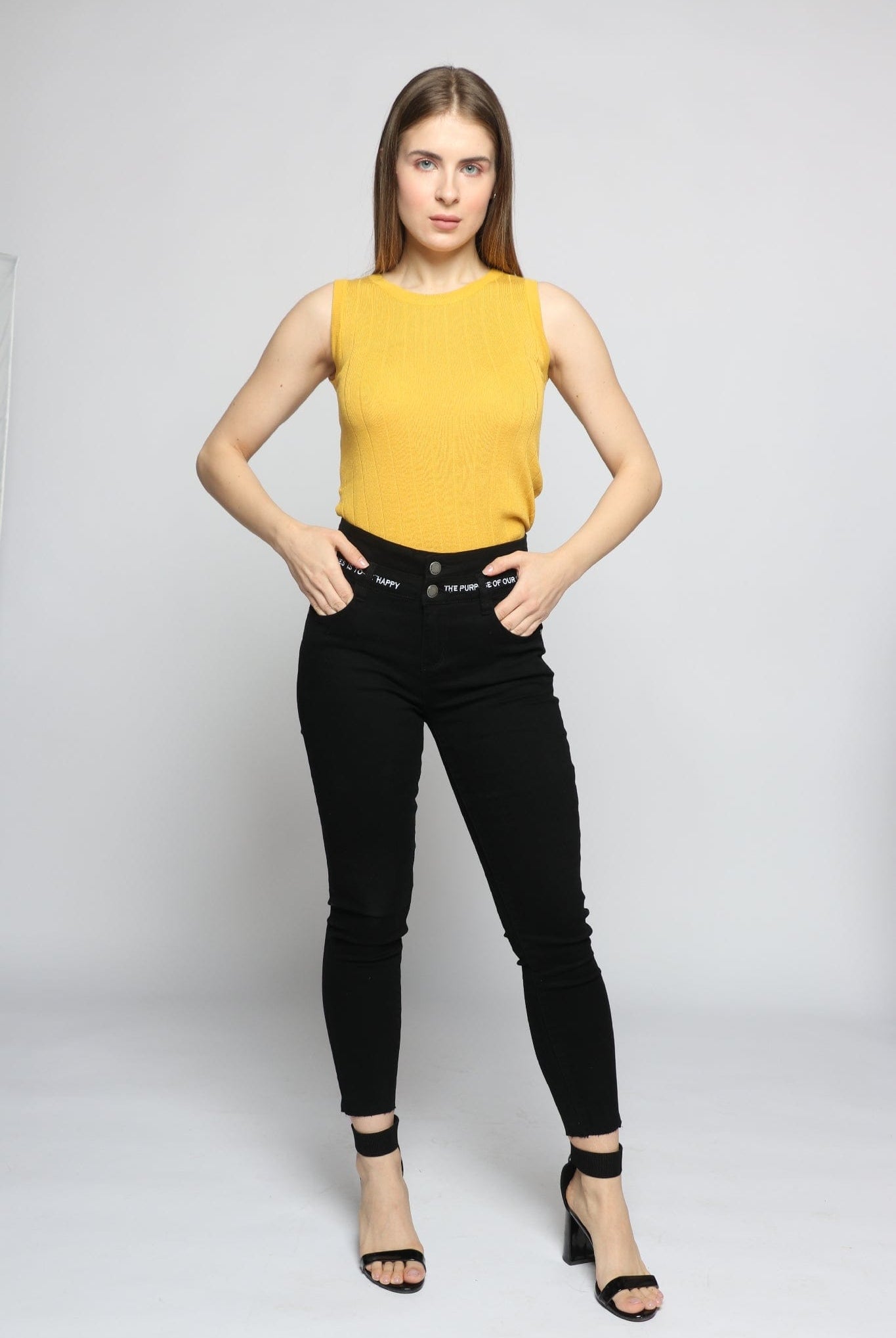 ميكا بنطلون سكيني طويل خصر مرتفع نسائي