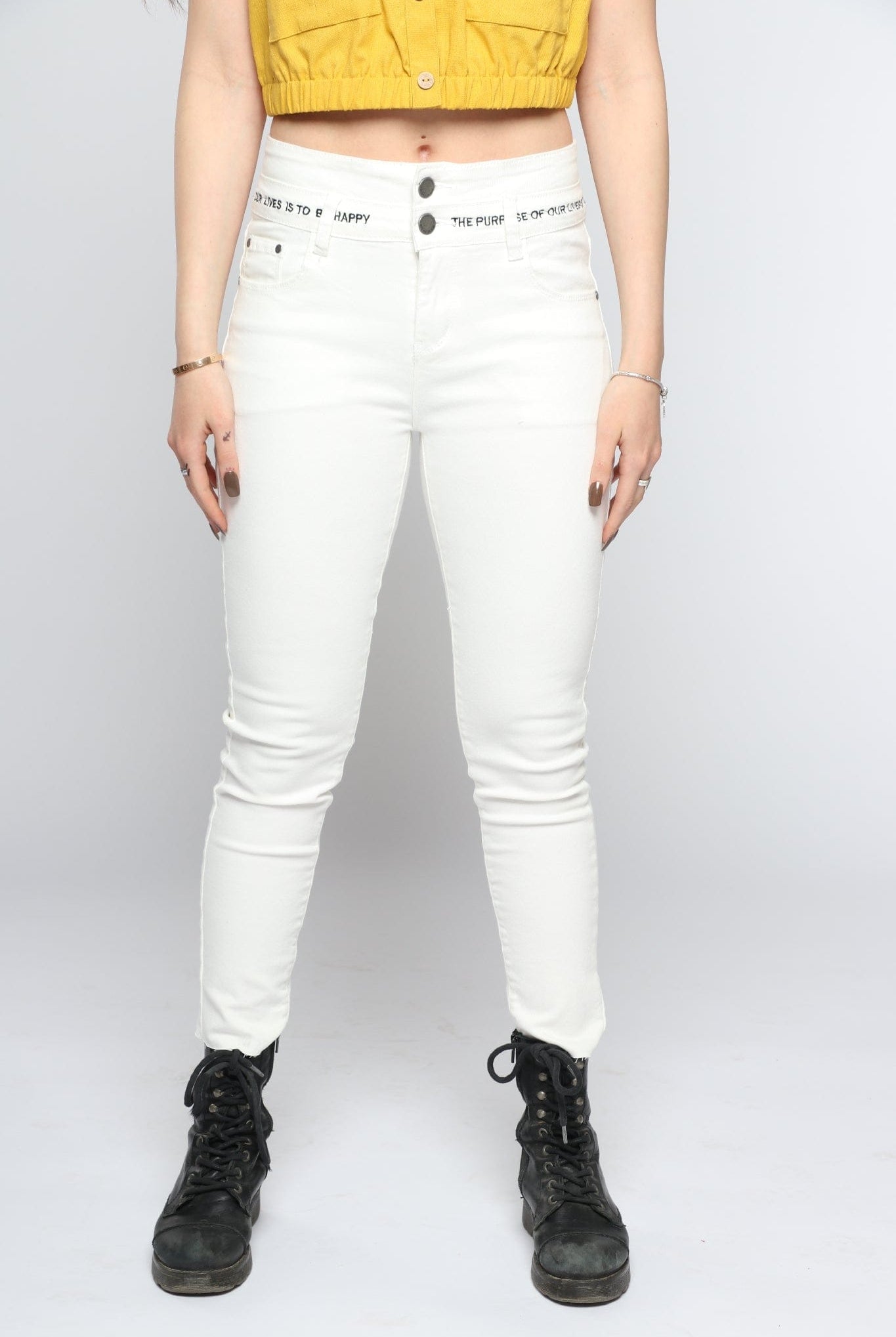 ميكا بنطلون سكيني طويل خصر مرتفع نسائي