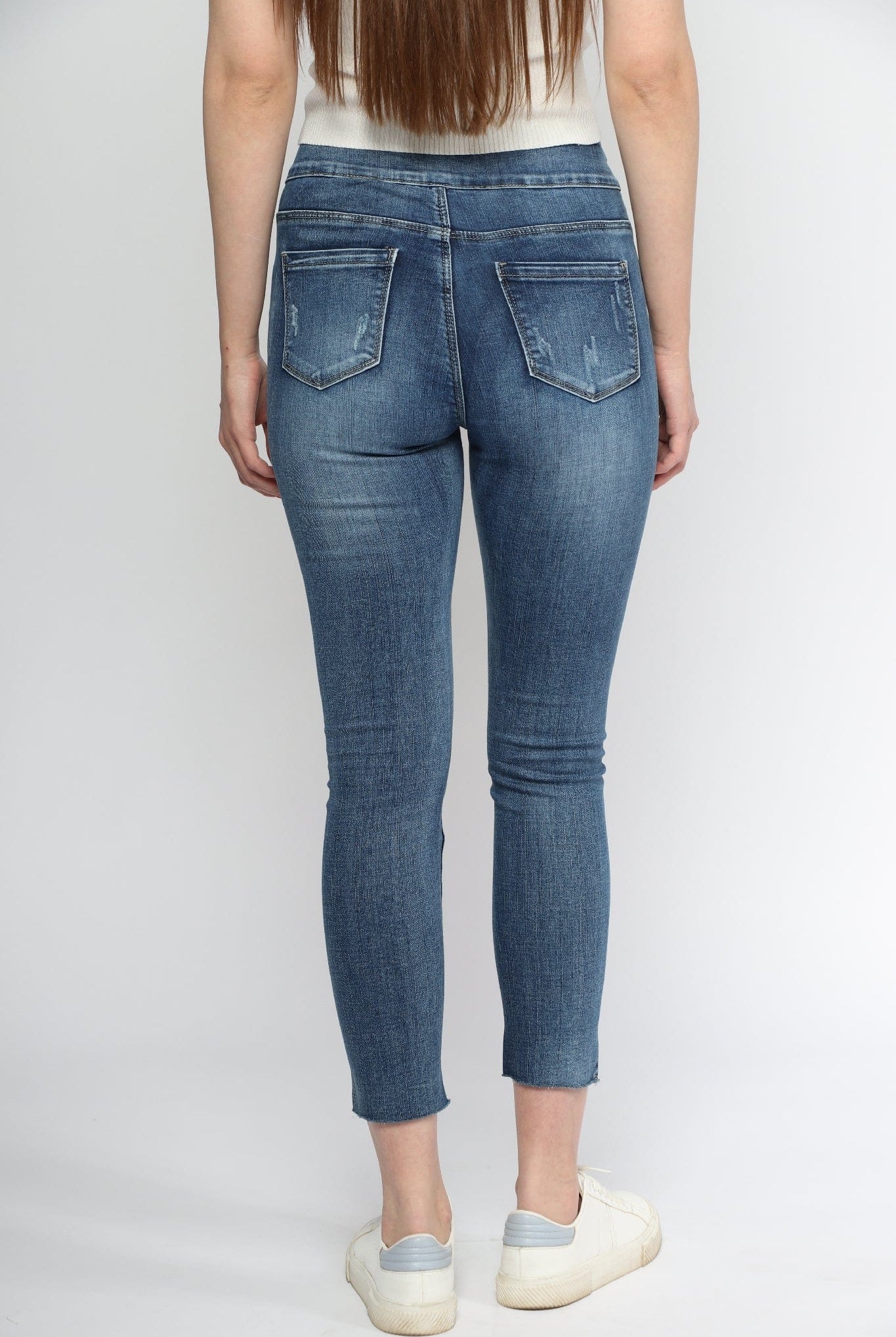 ميكا بنطلون سكيني مقطع هاي ويست طويل نسائي