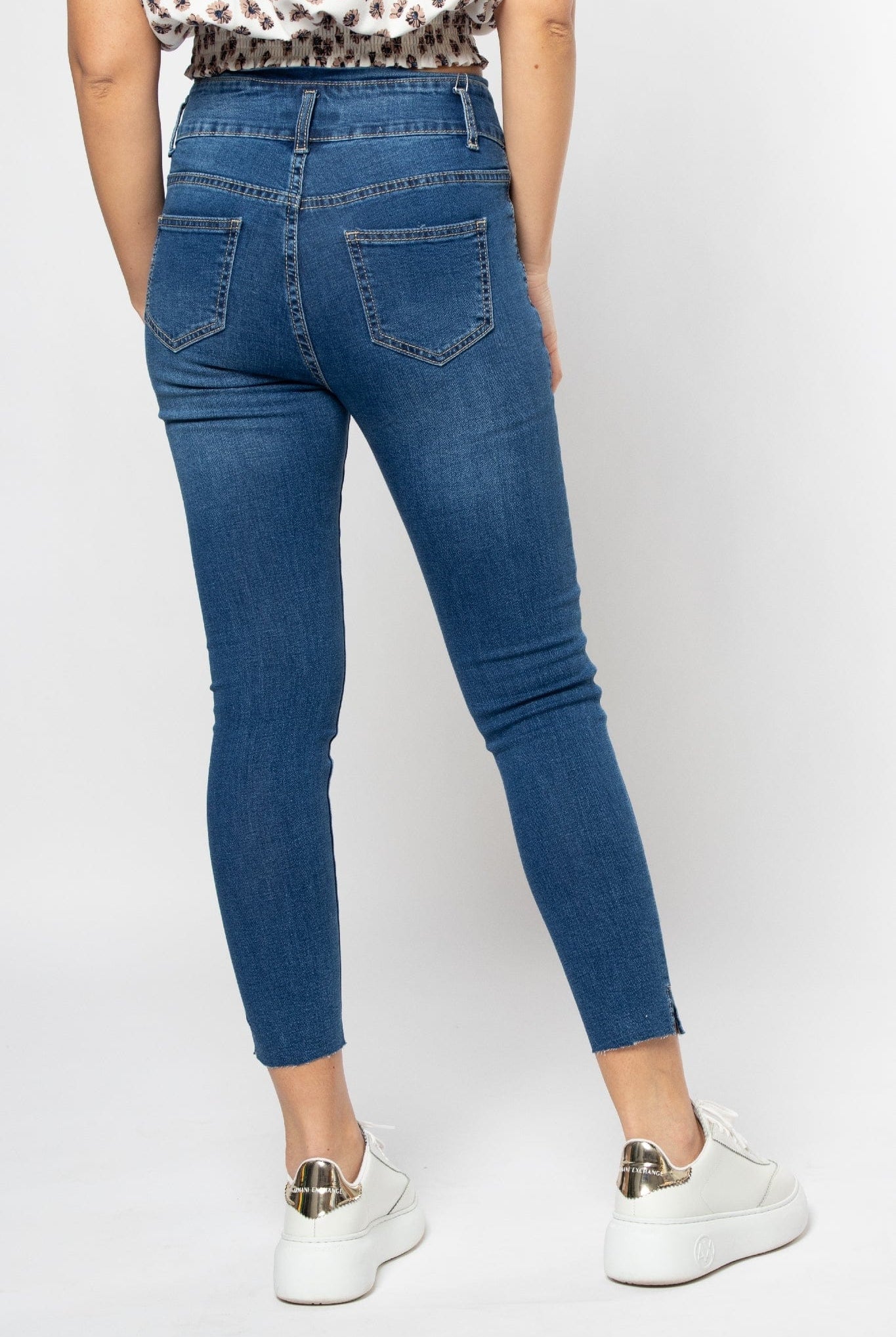 ميكا بنطلون سادة هاي ويست سكيني طويل نسائي