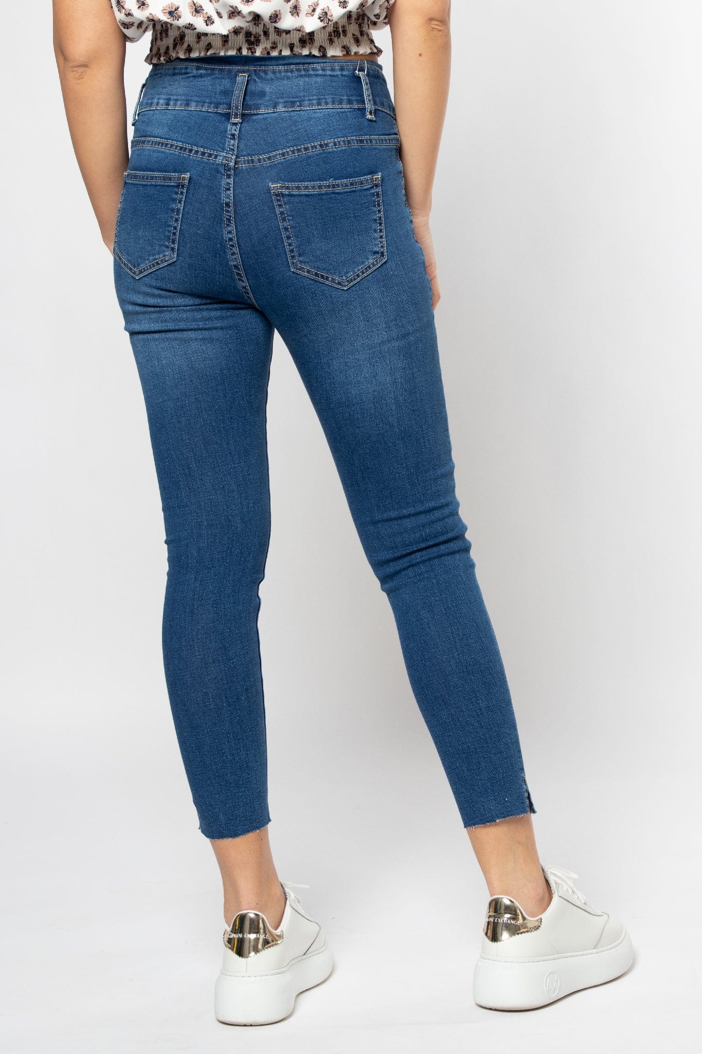 ميكا بنطلون سادة هاي ويست سكيني طويل نسائي