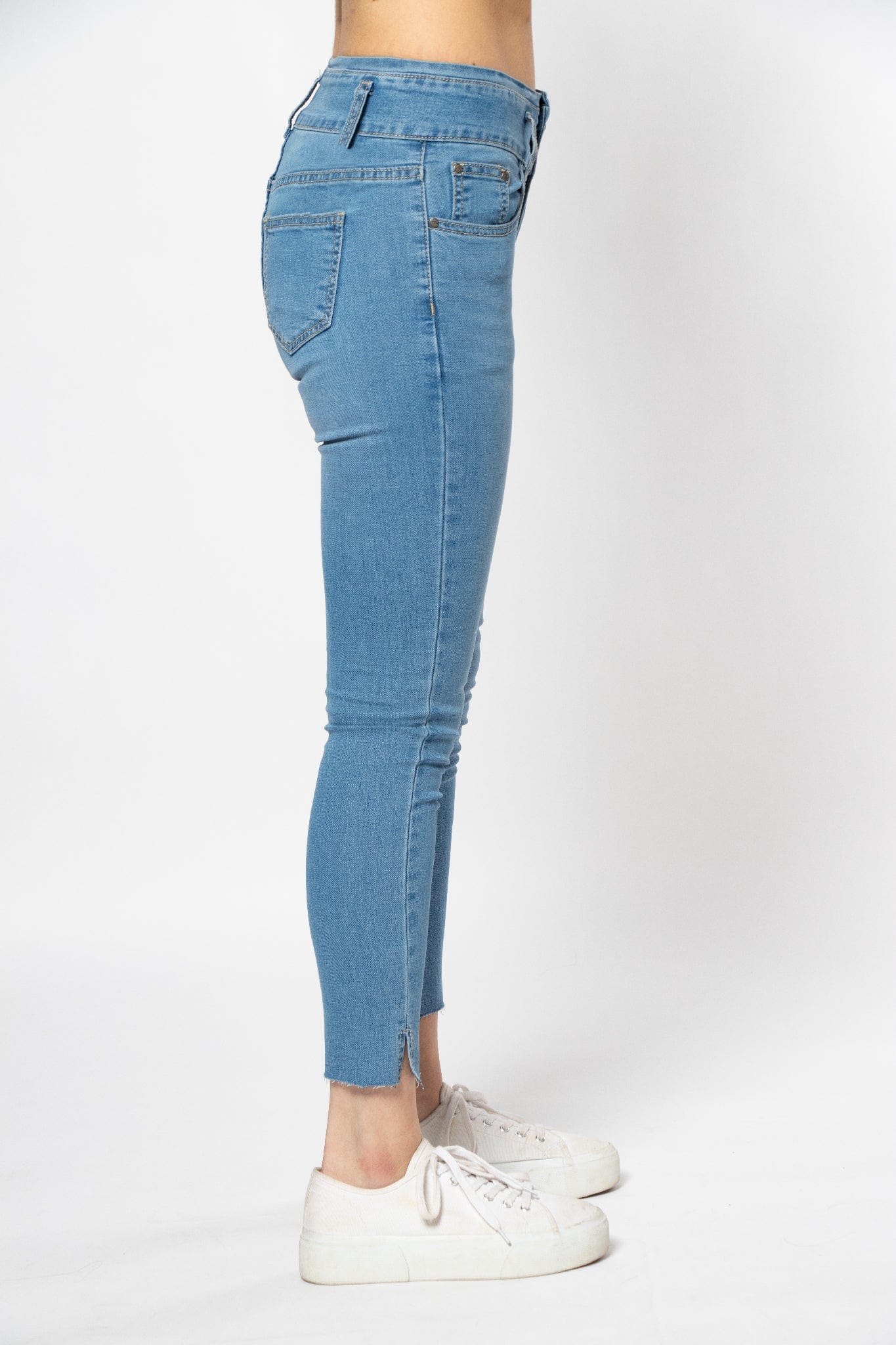 ميكا بنطلون سادة هاي ويست سكيني طويل نسائي