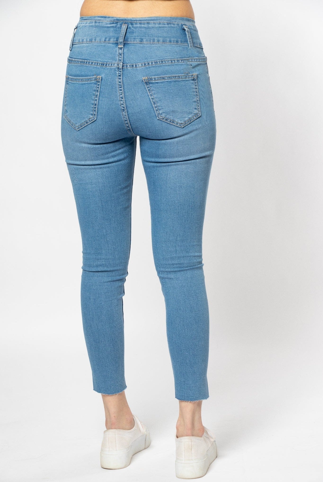 ميكا بنطلون سادة هاي ويست سكيني طويل نسائي