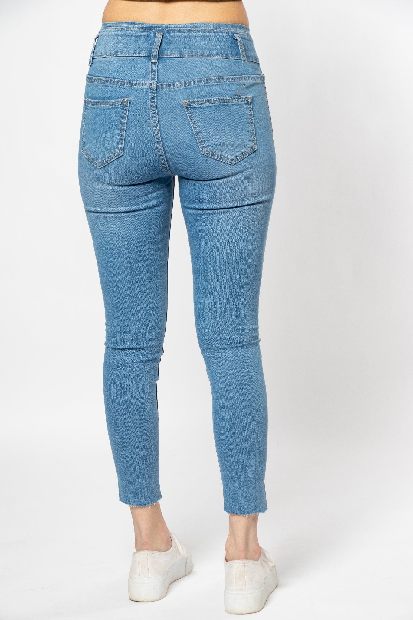 ميكا بنطلون سادة هاي ويست سكيني طويل نسائي