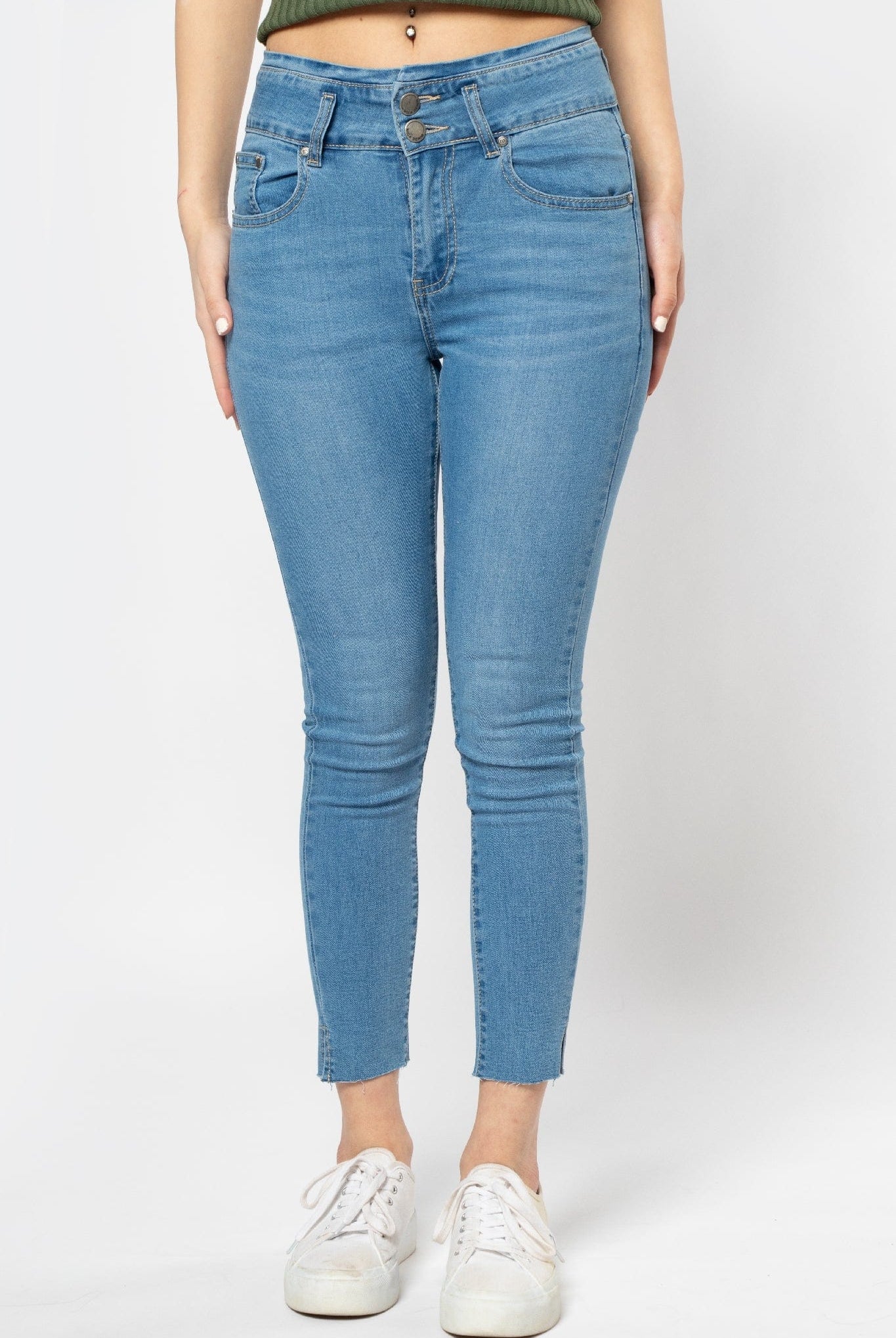 ميكا بنطلون سادة هاي ويست سكيني طويل نسائي