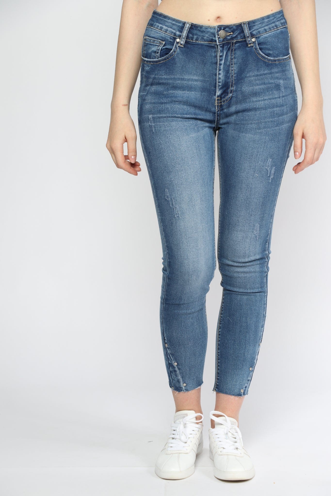 ميكا بنطلون جينز بخصر مرتفع سكيني طويل نسائي