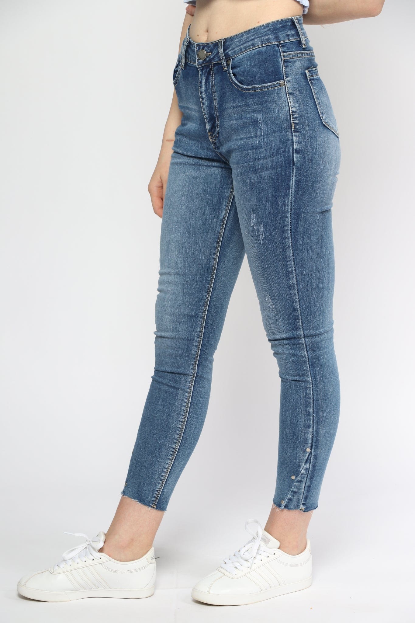 ميكا بنطلون جينز بخصر مرتفع سكيني طويل نسائي