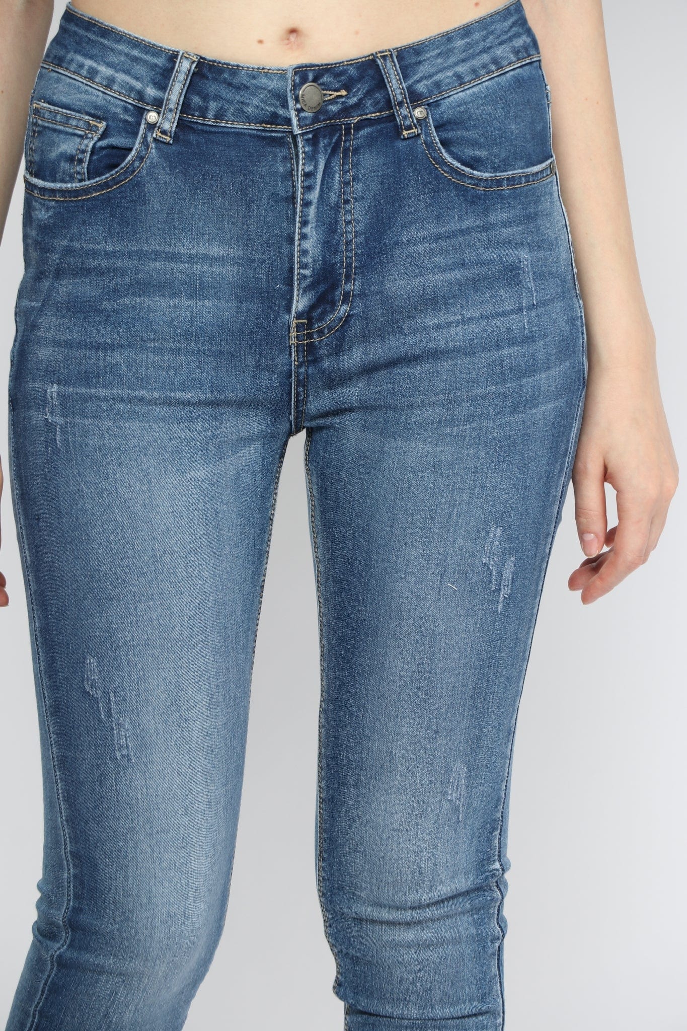 ميكا بنطلون جينز بخصر مرتفع سكيني طويل نسائي