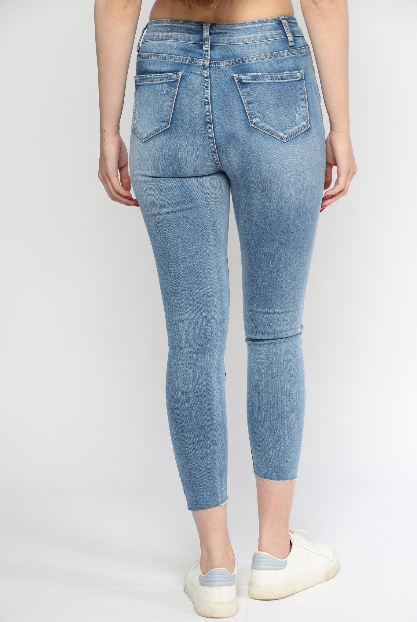 ميكا بنطلون جينز بخصر مرتفع سكيني طويل نسائي