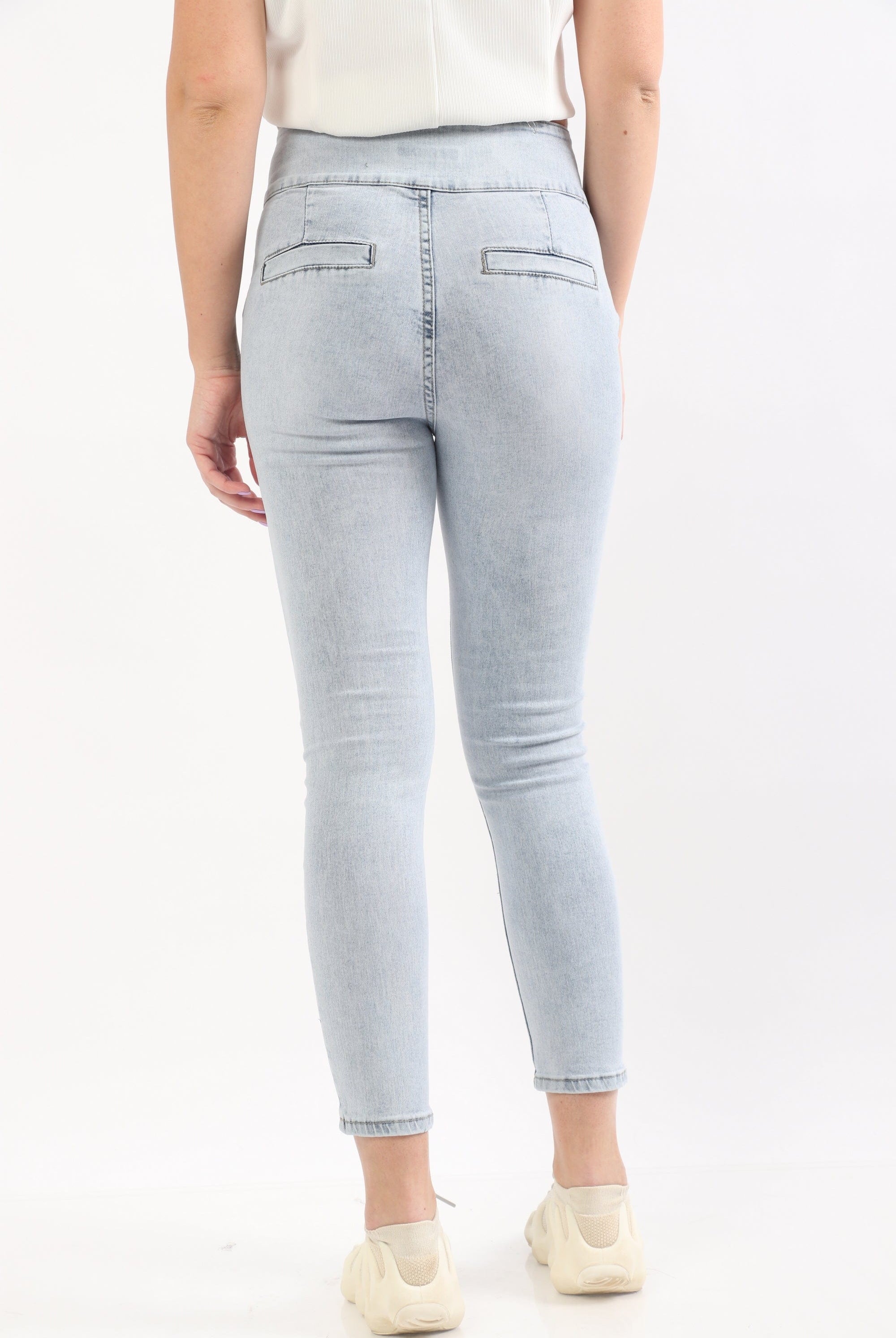 ميكا بنطلون جينز هاي ويست سكيني مقطع طويل نسائي