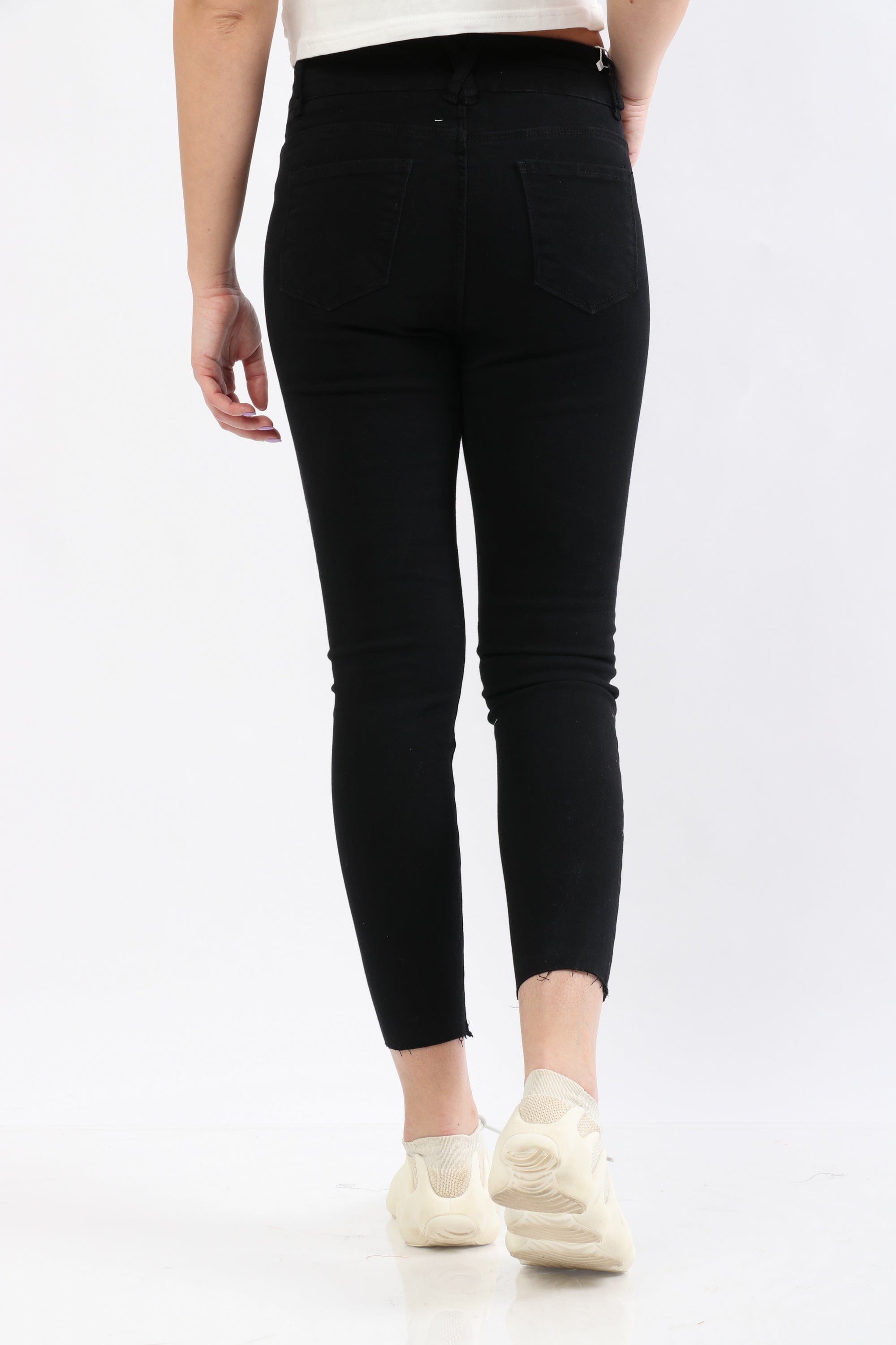 ميكا بنطلون جينز سكيني هاي ويست بزرارين طويل نسائي