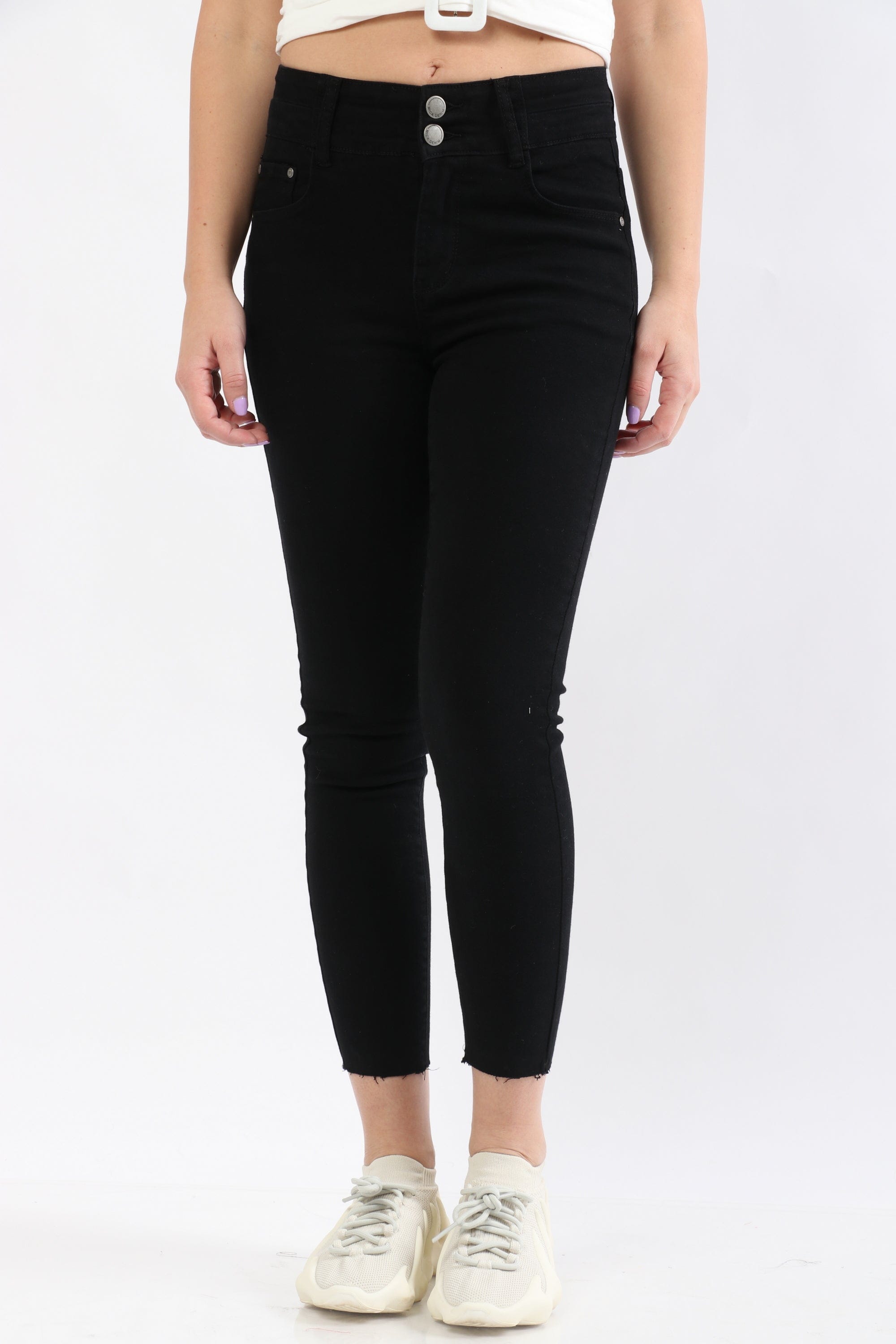 ميكا بنطلون جينز سكيني هاي ويست بزرارين طويل نسائي