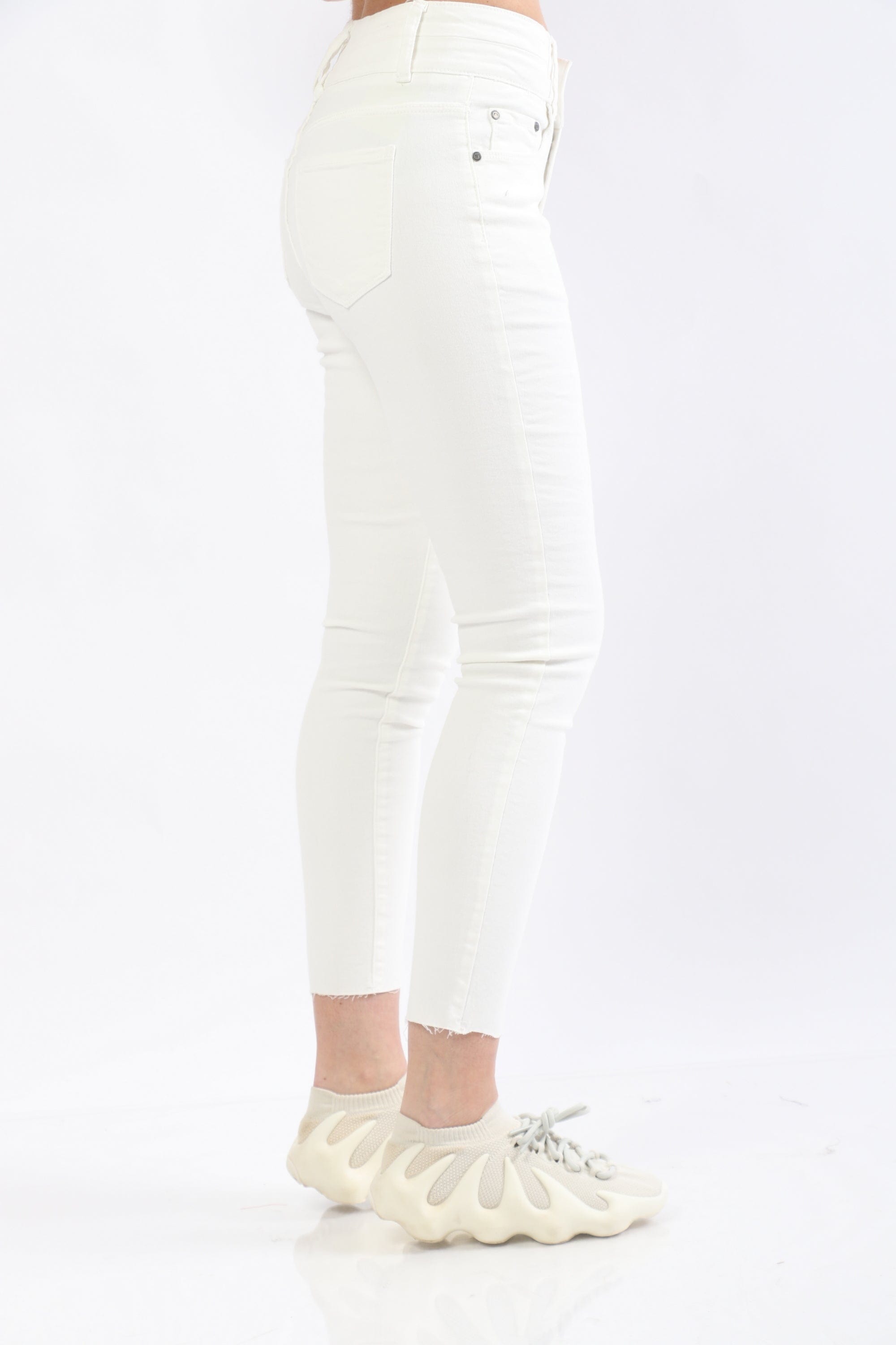 ميكا بنطلون جينز سكيني هاي ويست بزرارين طويل نسائي