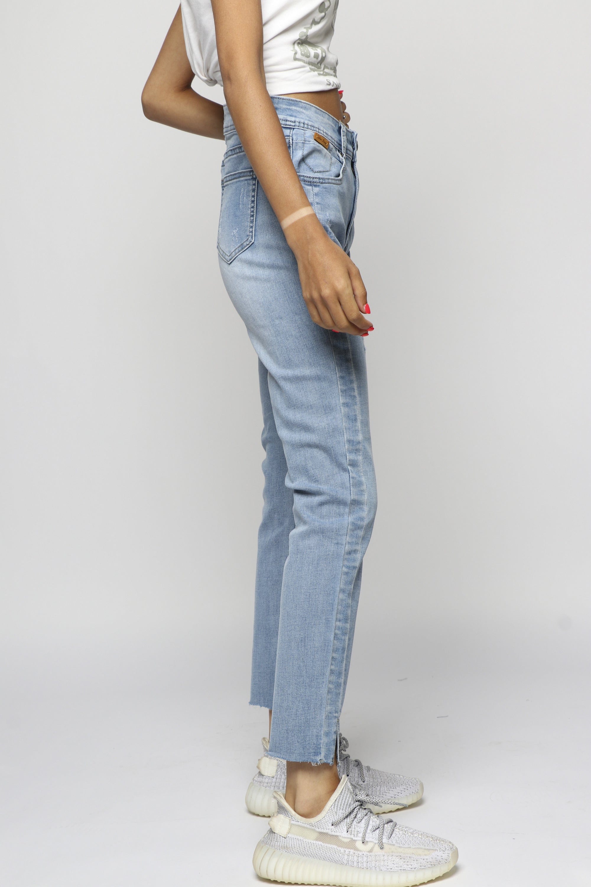 ميكا بنطلون جينز بوي فريند طويل نسائي