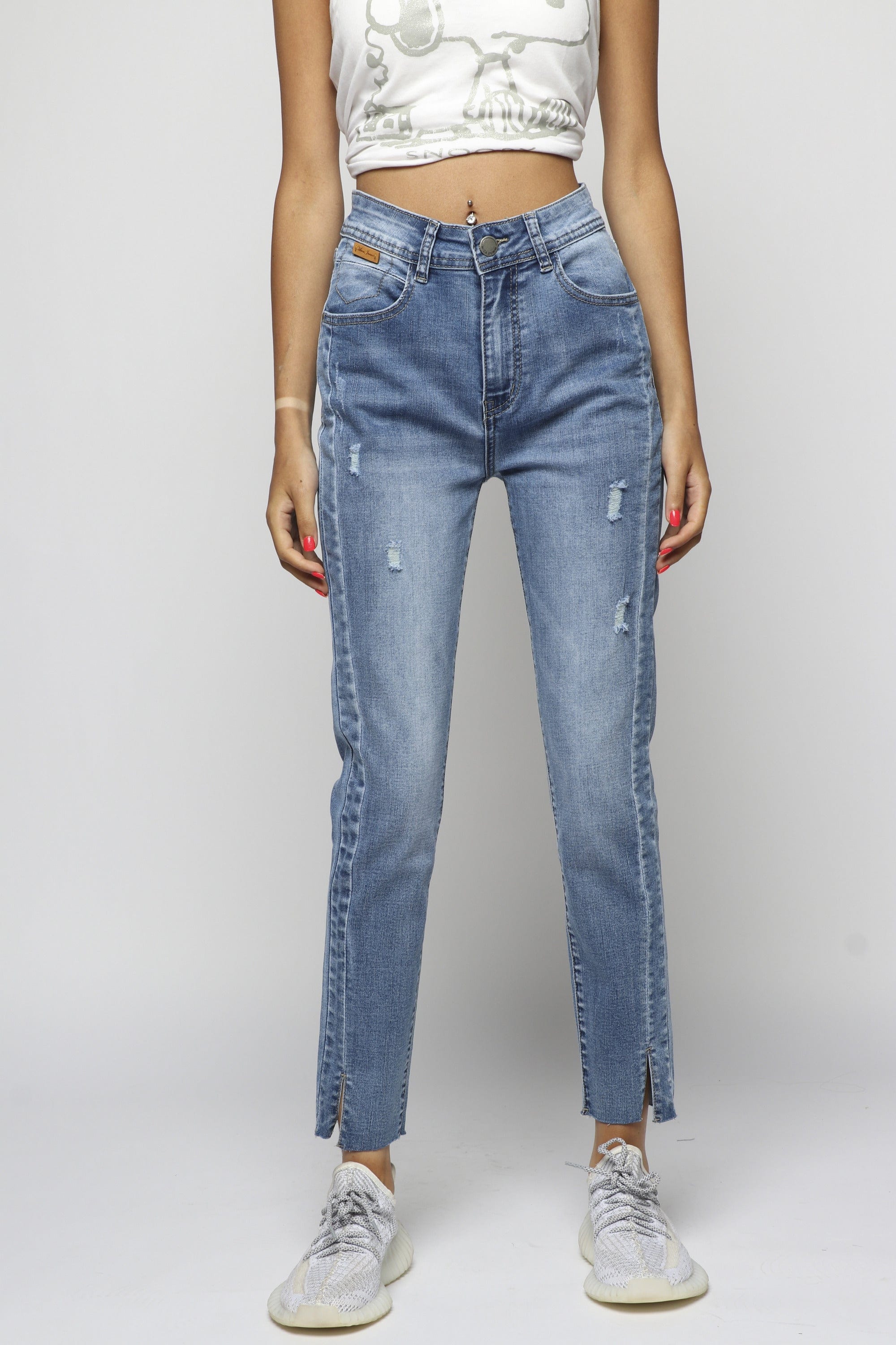 ميكا بنطلون جينز بوي فريند طويل نسائي