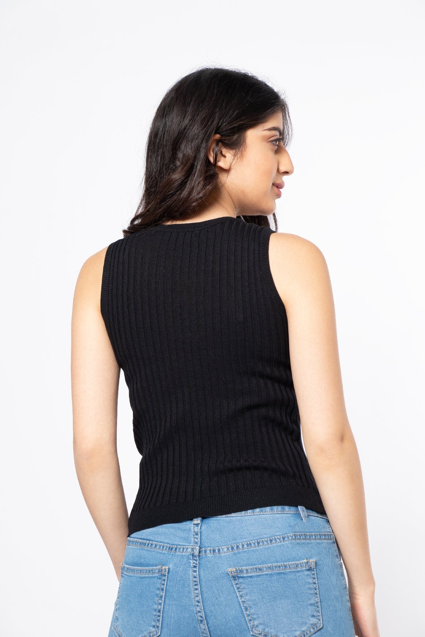 ميكا بلوزة مضلع كت قصير نسائي